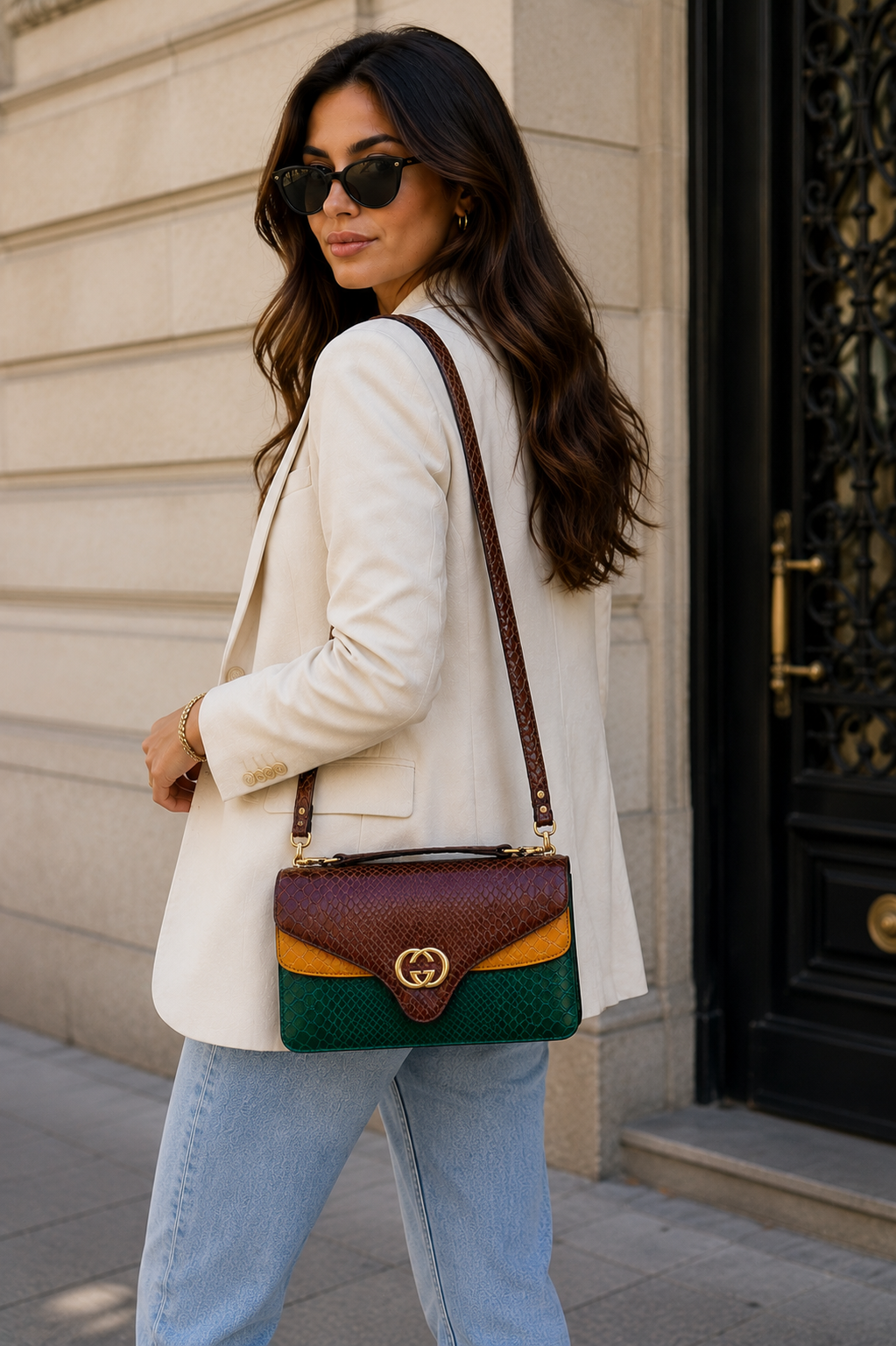 Gucci Zumi Multicolor Python Shoulder Bag — image 2