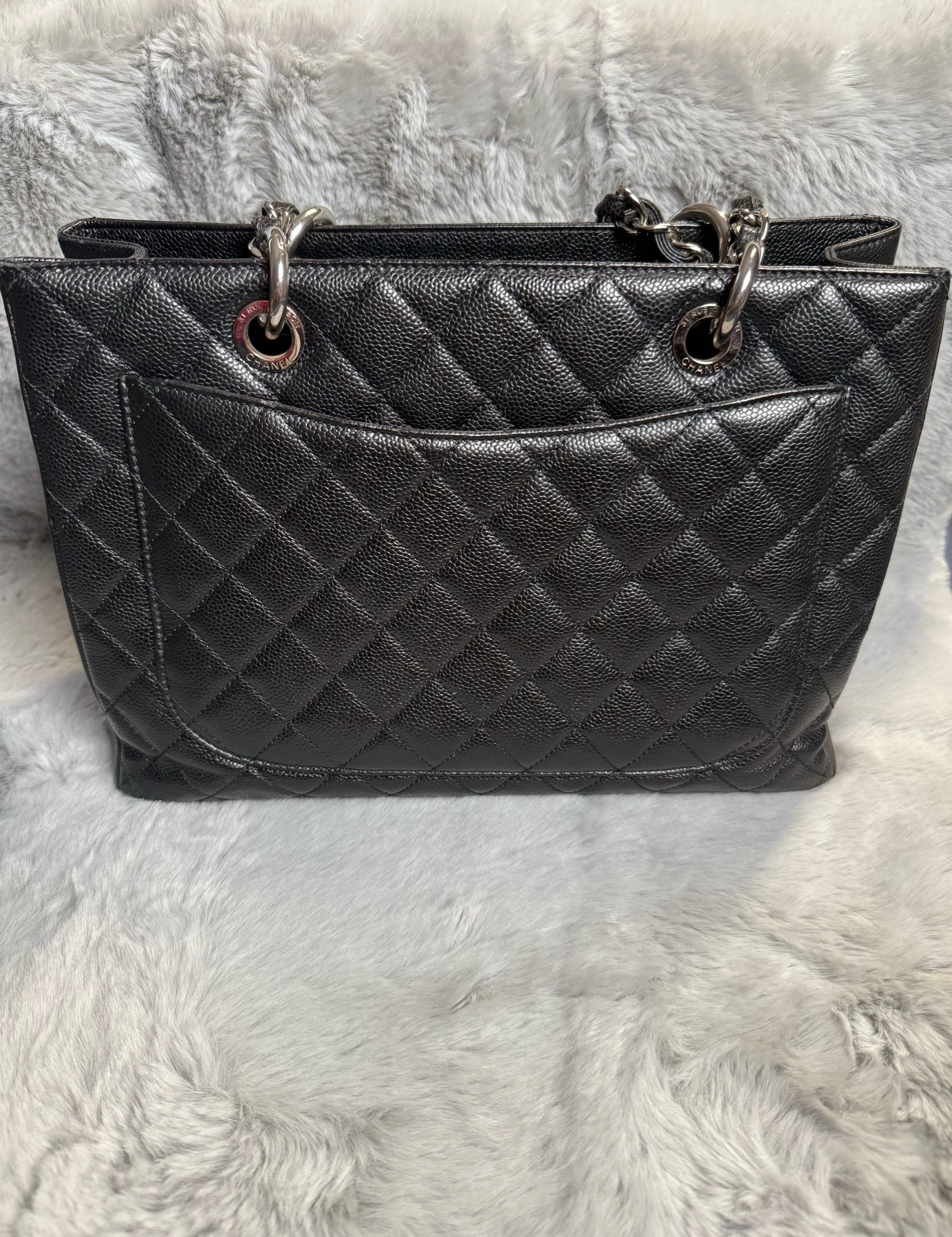 Chanel Grand Shopping Tote Black Caviar Leather — image 9