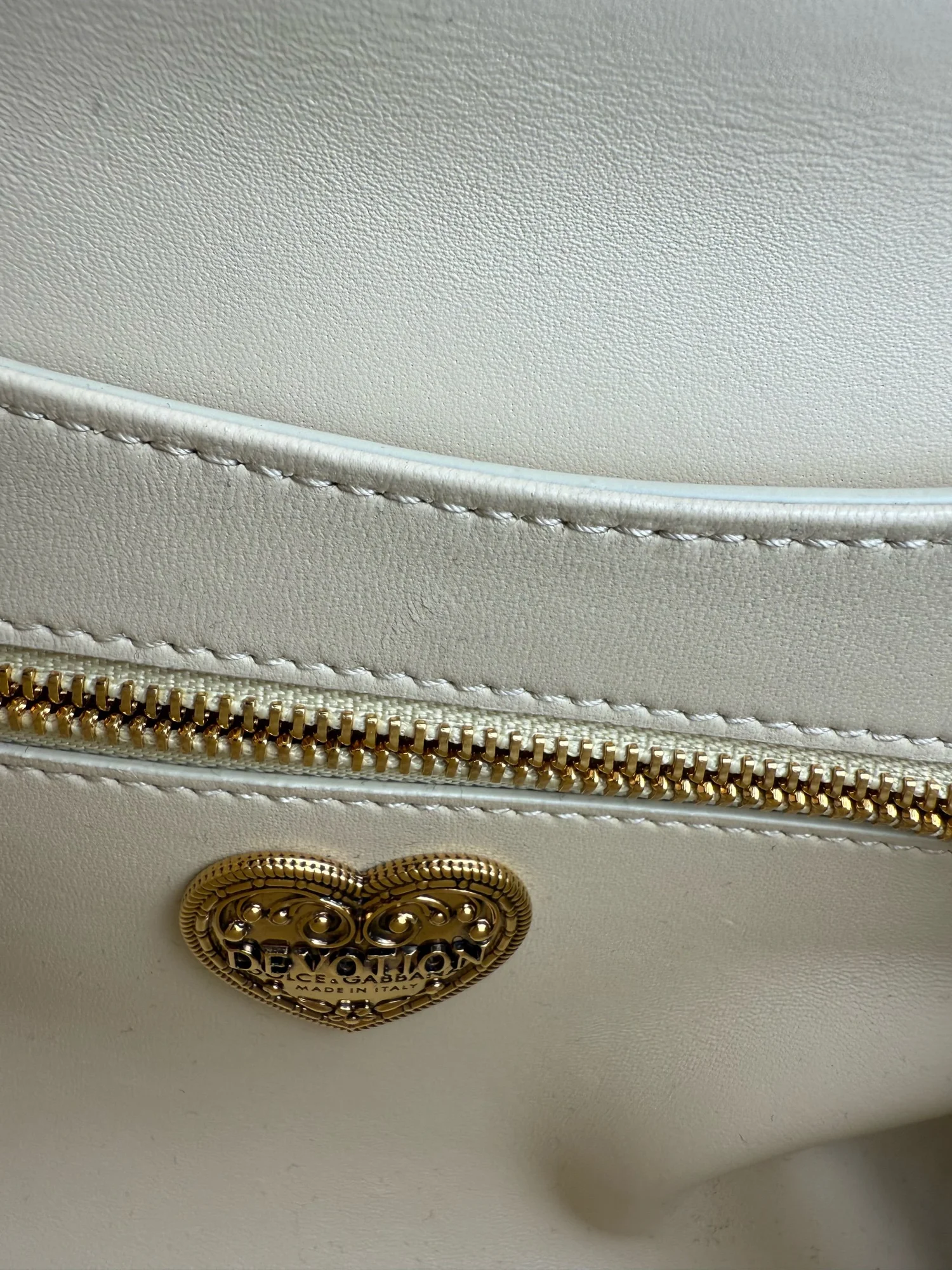 Dolce & Gabbana Medium Devotion Ivory Shoulder Bag