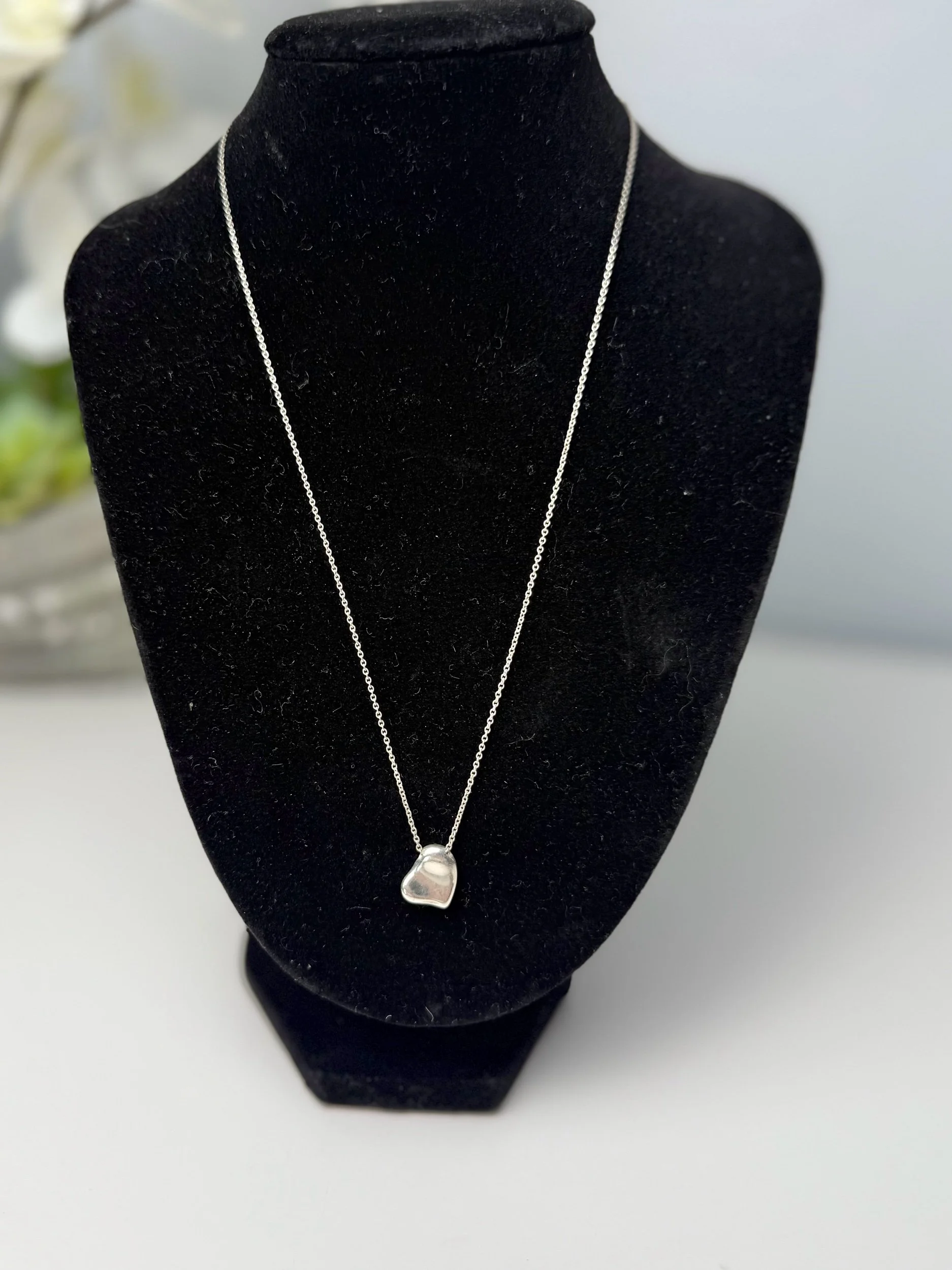 Tiffany & Co. Elsa Peretti Open Heart Sterling Silver Pendant Necklace, image 6