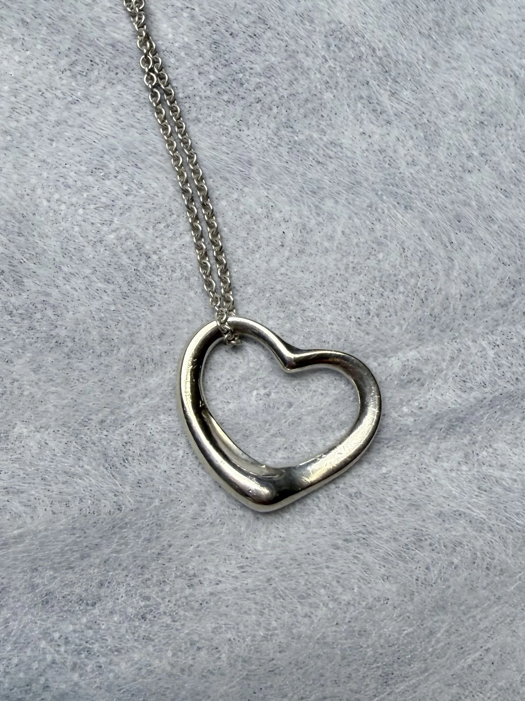 Tiffany & Co. Elsa Peretti Open Heart Sterling Silver Pendant Necklace, image 3