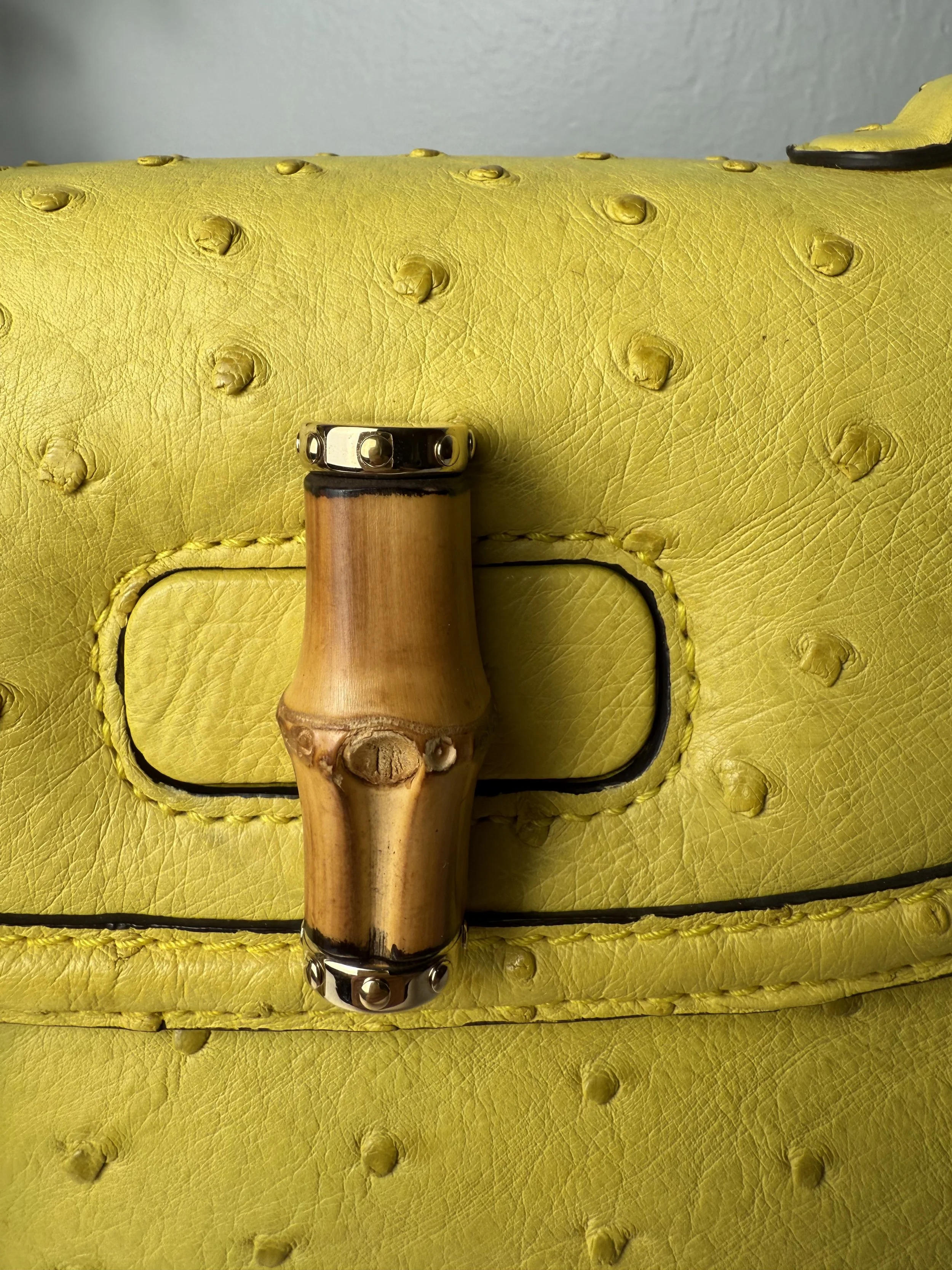 Gucci Ostrich 1947 New Bamboo Bag — image 6