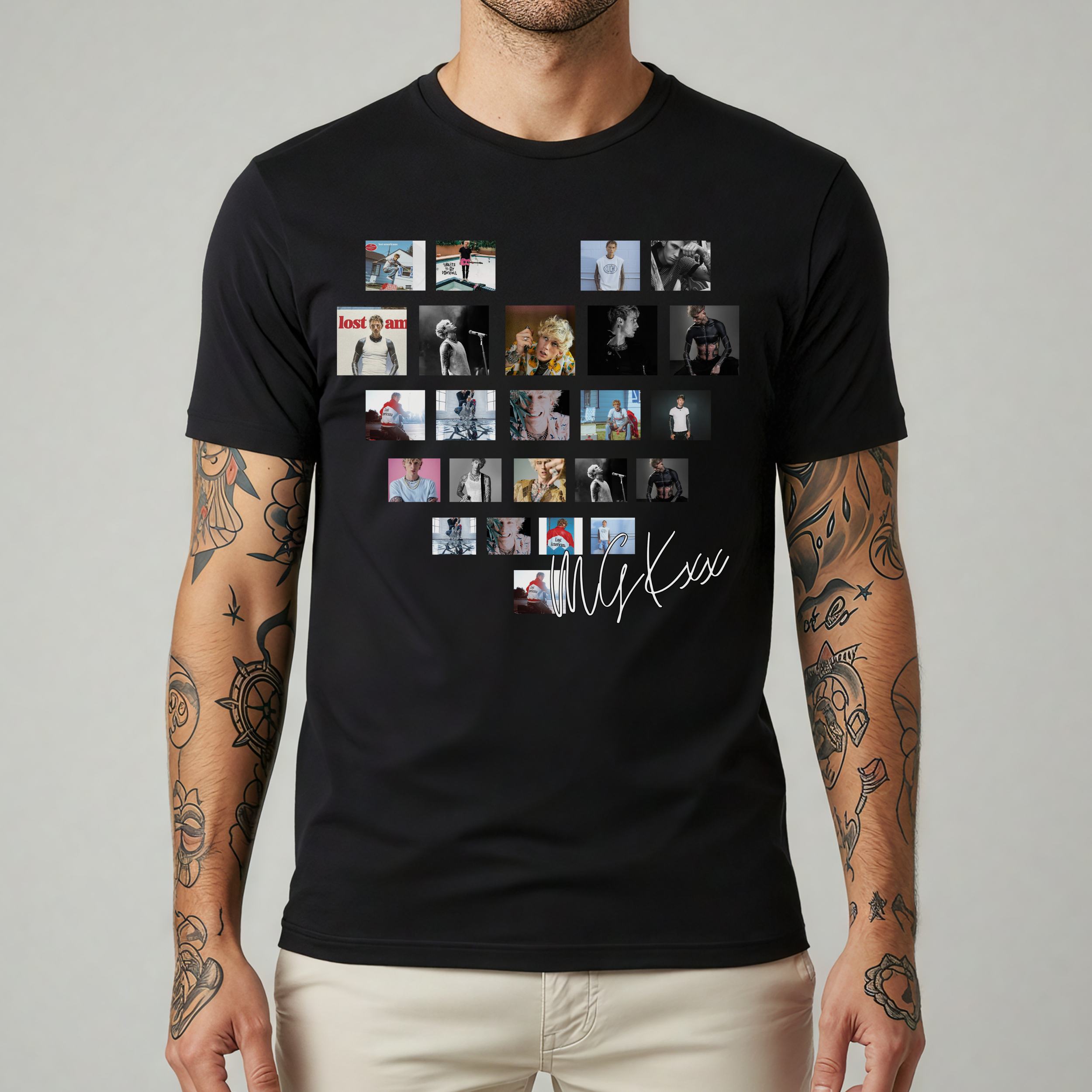 Heart Collage MGK Unisex Oversized Tee