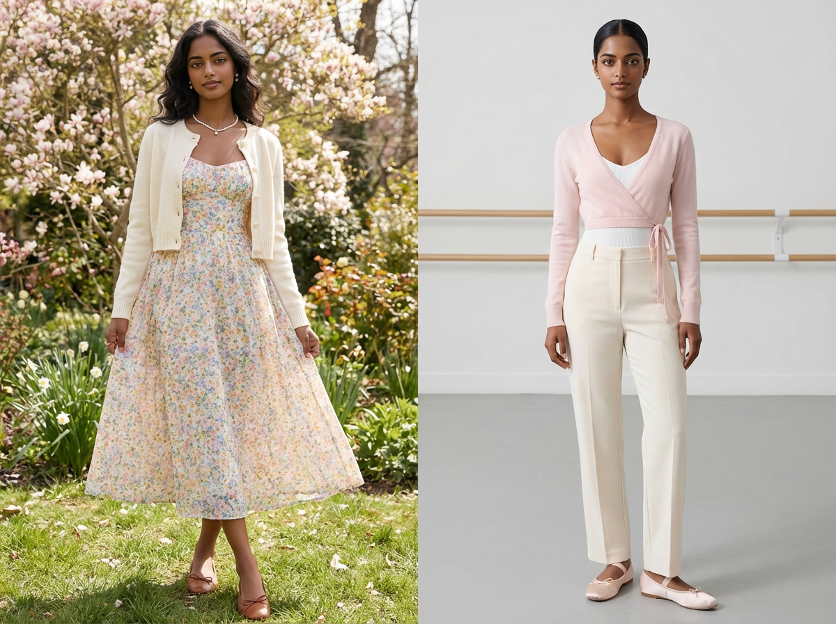 Romantic aesthetic compared to Balletcore showing differences in inspiration source, functionality, and trend positioning