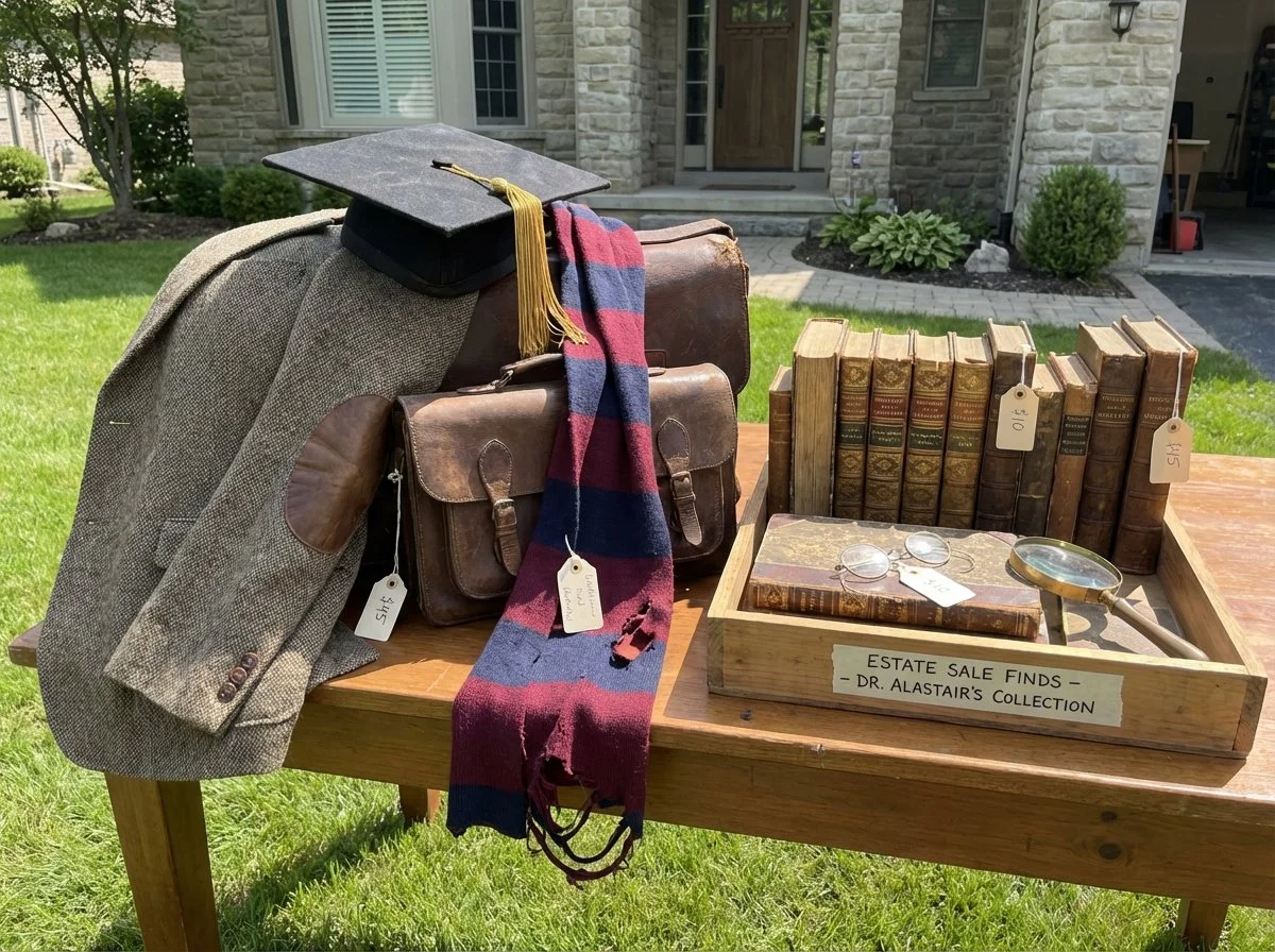 Vintage academic clothing and accessories found at estate sale