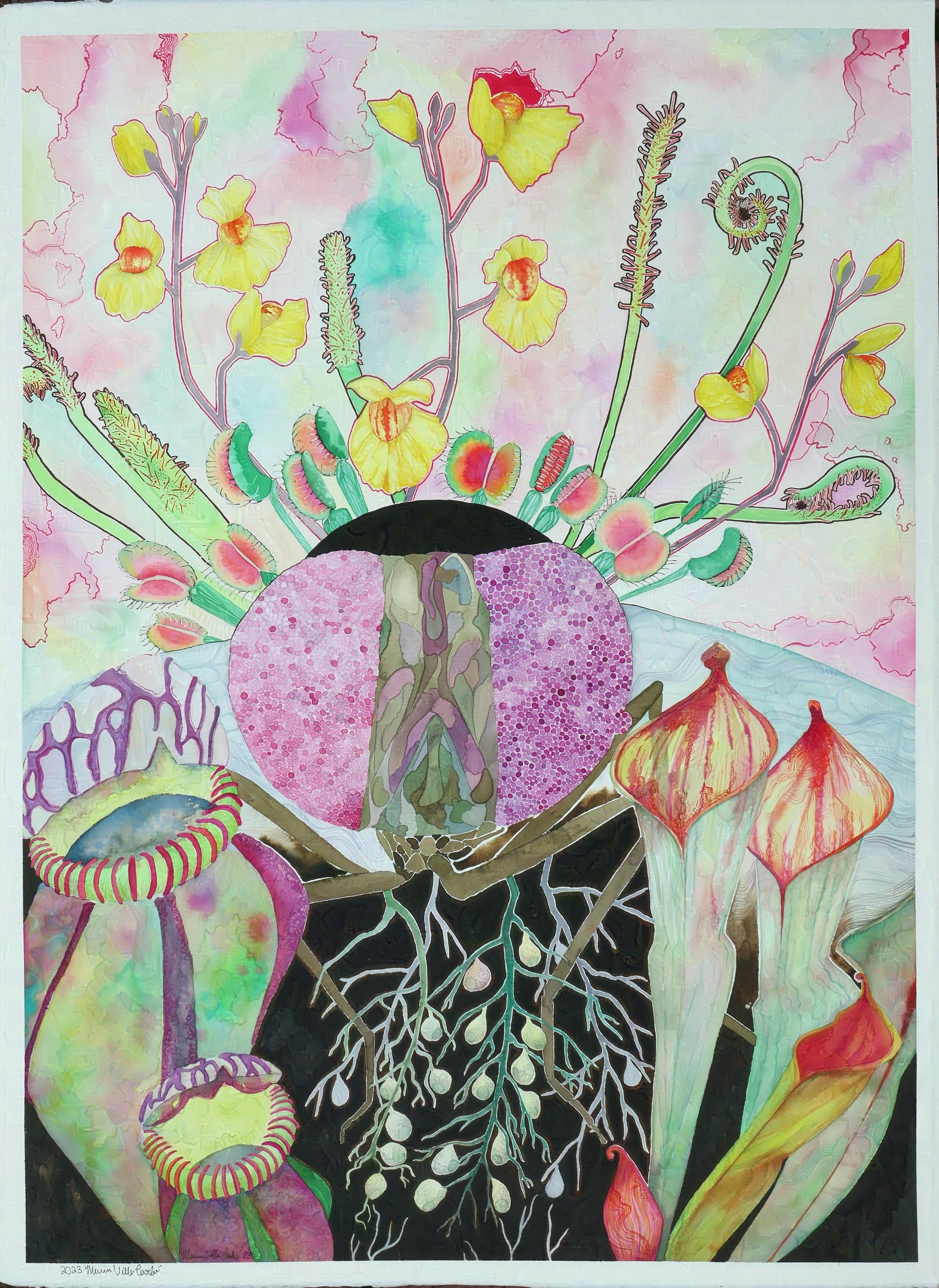 Fly Hell - watercolor on cold press 140lb paper, 22" x 30"