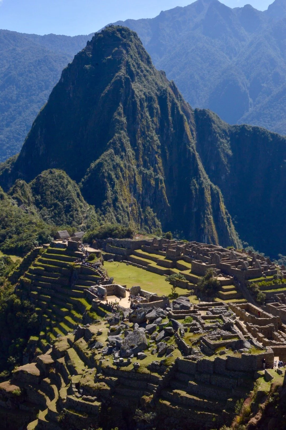 Machu Picchu ruins set against steep Andes mountains near Cusco in Peru
