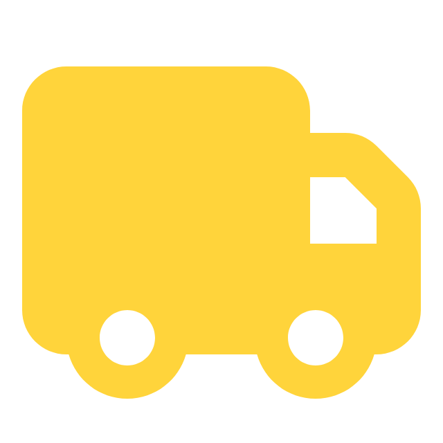 Simple yellow toy car icon on a black background.