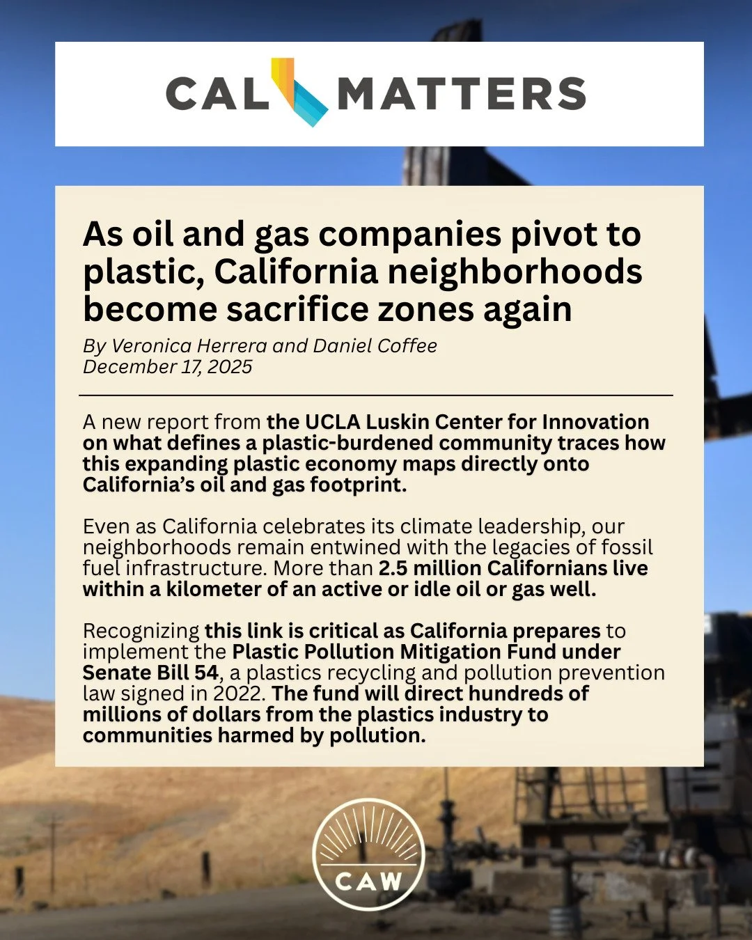 What exactly defines a "plastic-burdened community"? The UCLA Luskin Center for Innovation ( @uclaluskin ) determines that in their new report. The authors recommend that California&rsquo;s governance decisions regarding the oil and gas ind