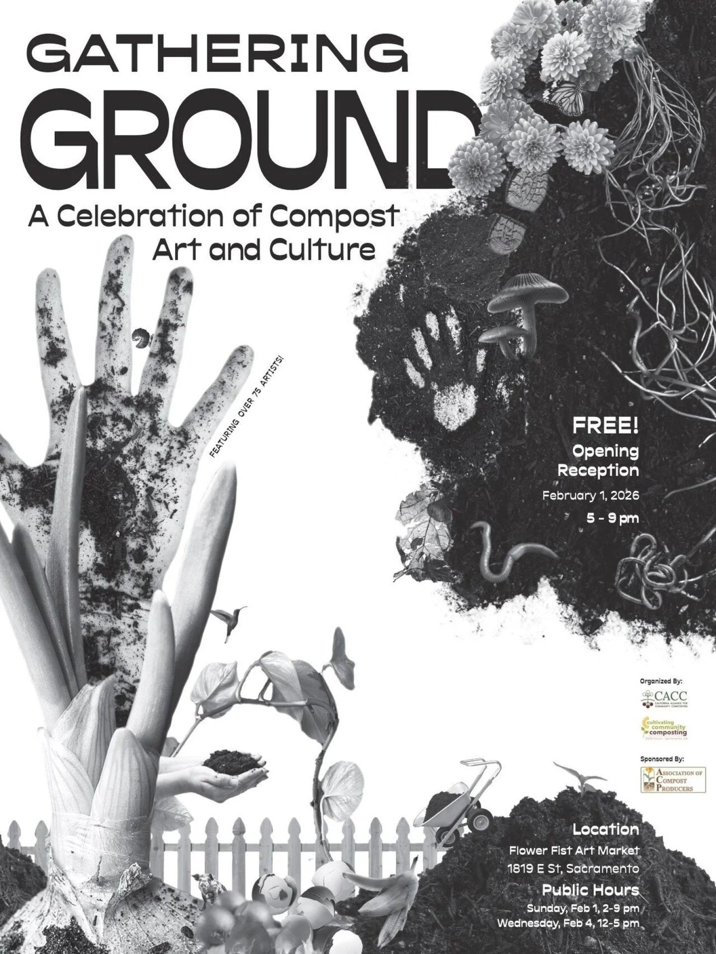 Are you attending ILSR's CCC26 Forum and/or the US Composting Council's Annual Conference and Tradeshow in Sacramento?

We've got some fun compost events planned from February 1-5 at Flower Fist Art Market (1819 E Street) that is within walking dista