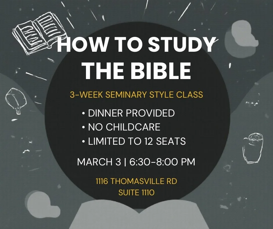 1 WEEK FROM TODAY 🗓️

Join us as we dive into how to study&rsquo;s Gods word. Food will be provided!!!! 

Make sure head to our website (link in bio) &amp; sign up for this class. We can&rsquo;t wait to see you there!
