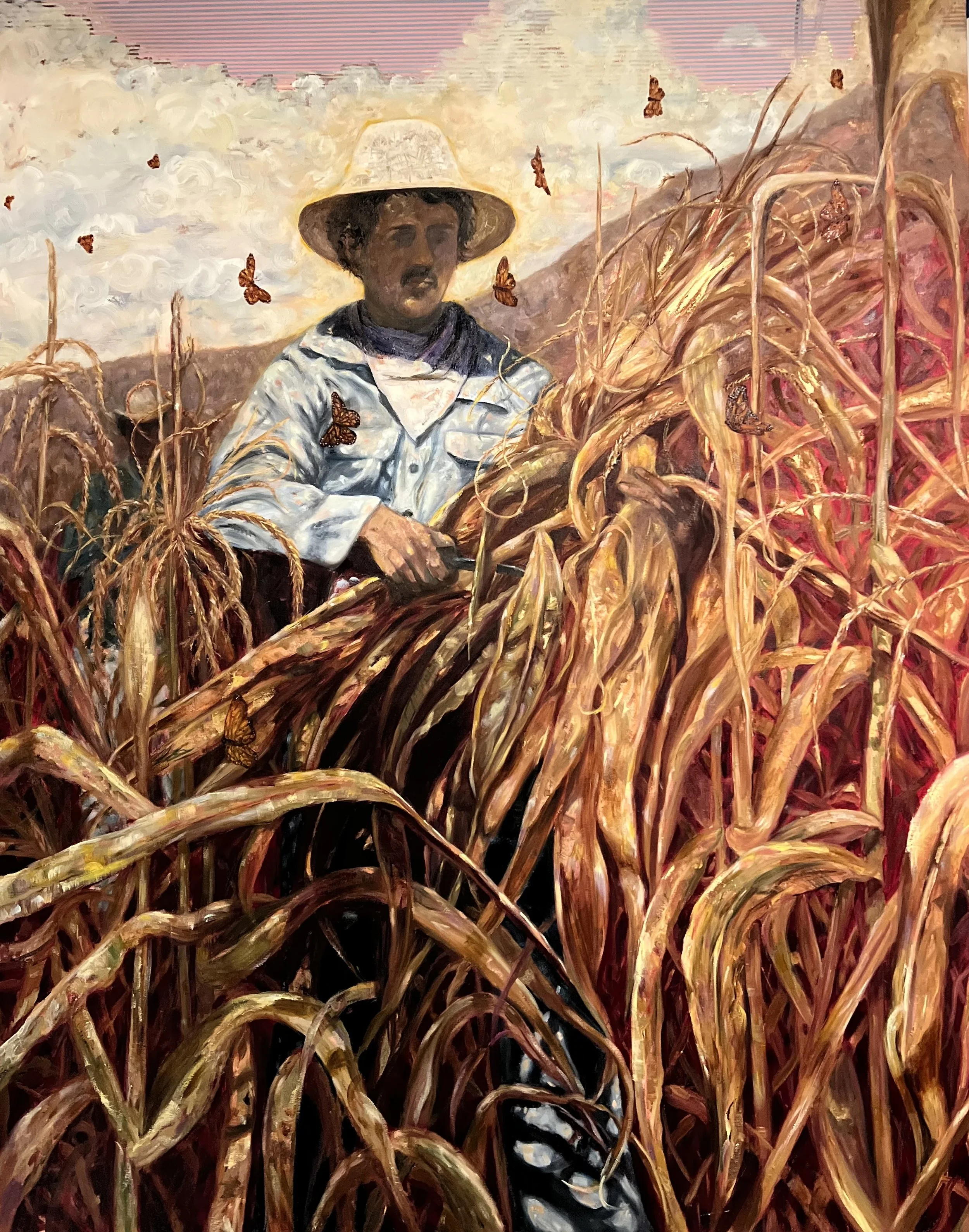 Field Of Dreams, 2025. 
Oil and gold leaf on canvas -
60 x 48 in. (152x 122cm)