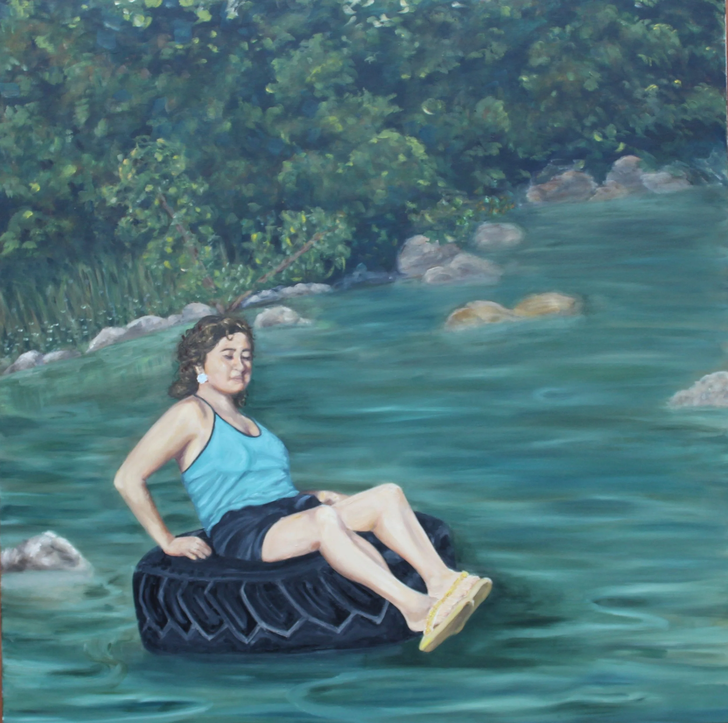Big River, 2024. 
Oil on canvas-
48 x 48 in (122 x 122 cm)