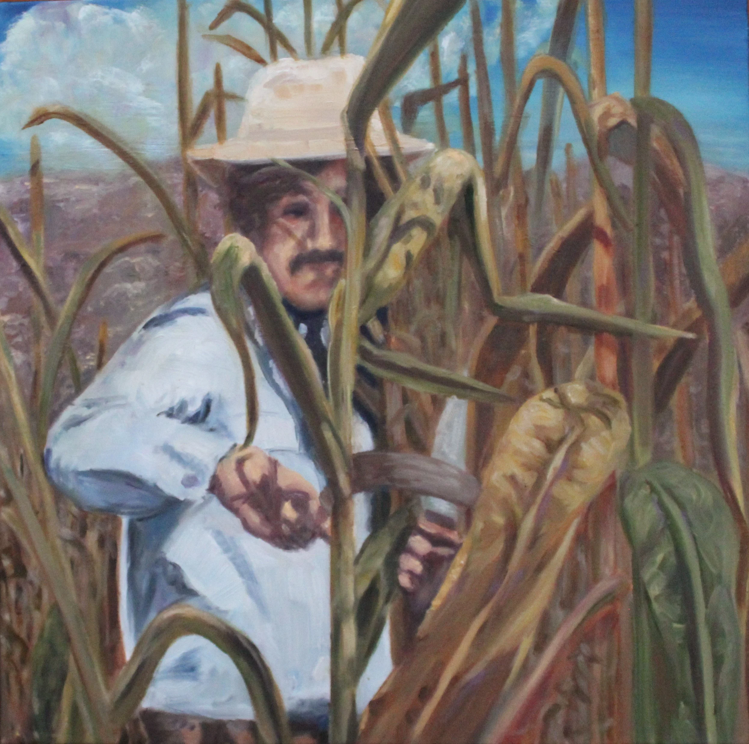 En El Campo, 2024. 
Oil on canvas -
24 x 24in (61 x 61 cm)