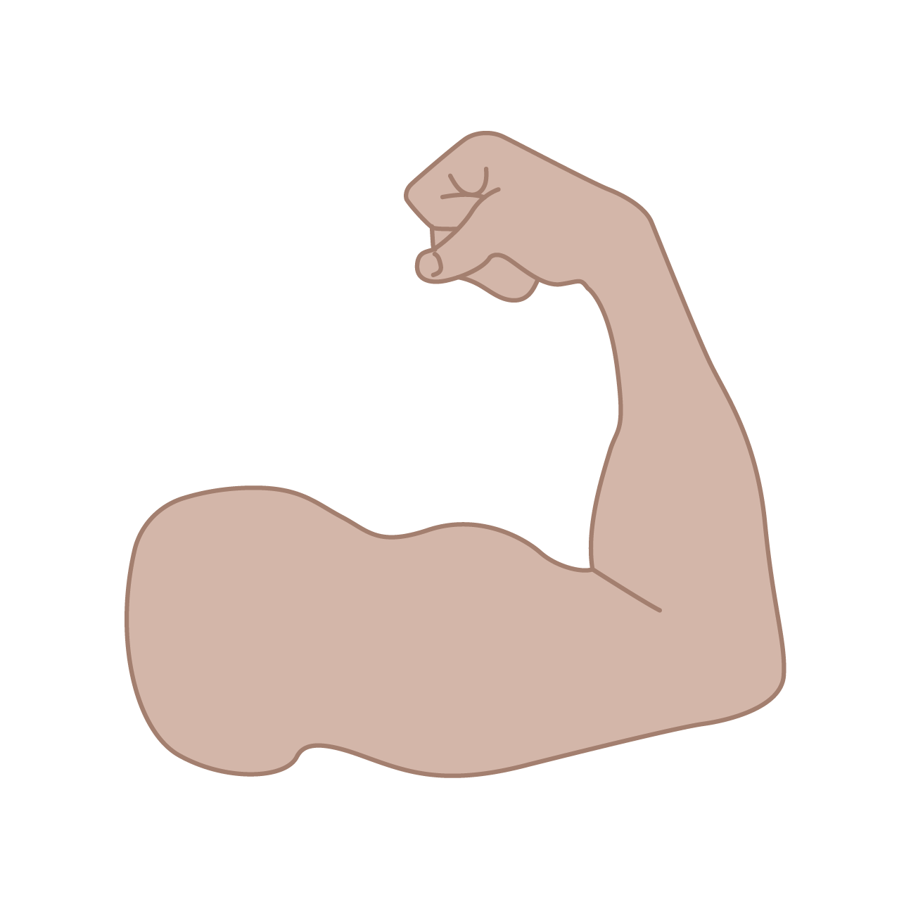 Illustration of a flexed arm showing muscle.