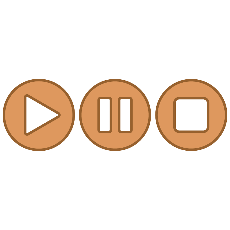 start, pause, and stop buttons