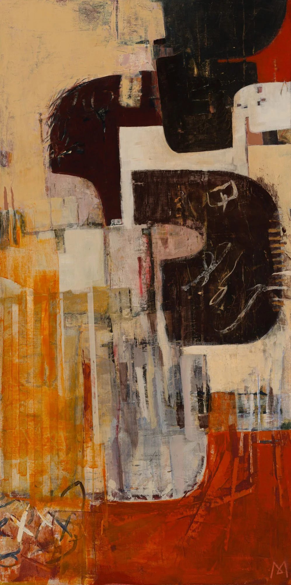 Equipoise with Stripes / 2025 / 36" x 18" x 2.5"