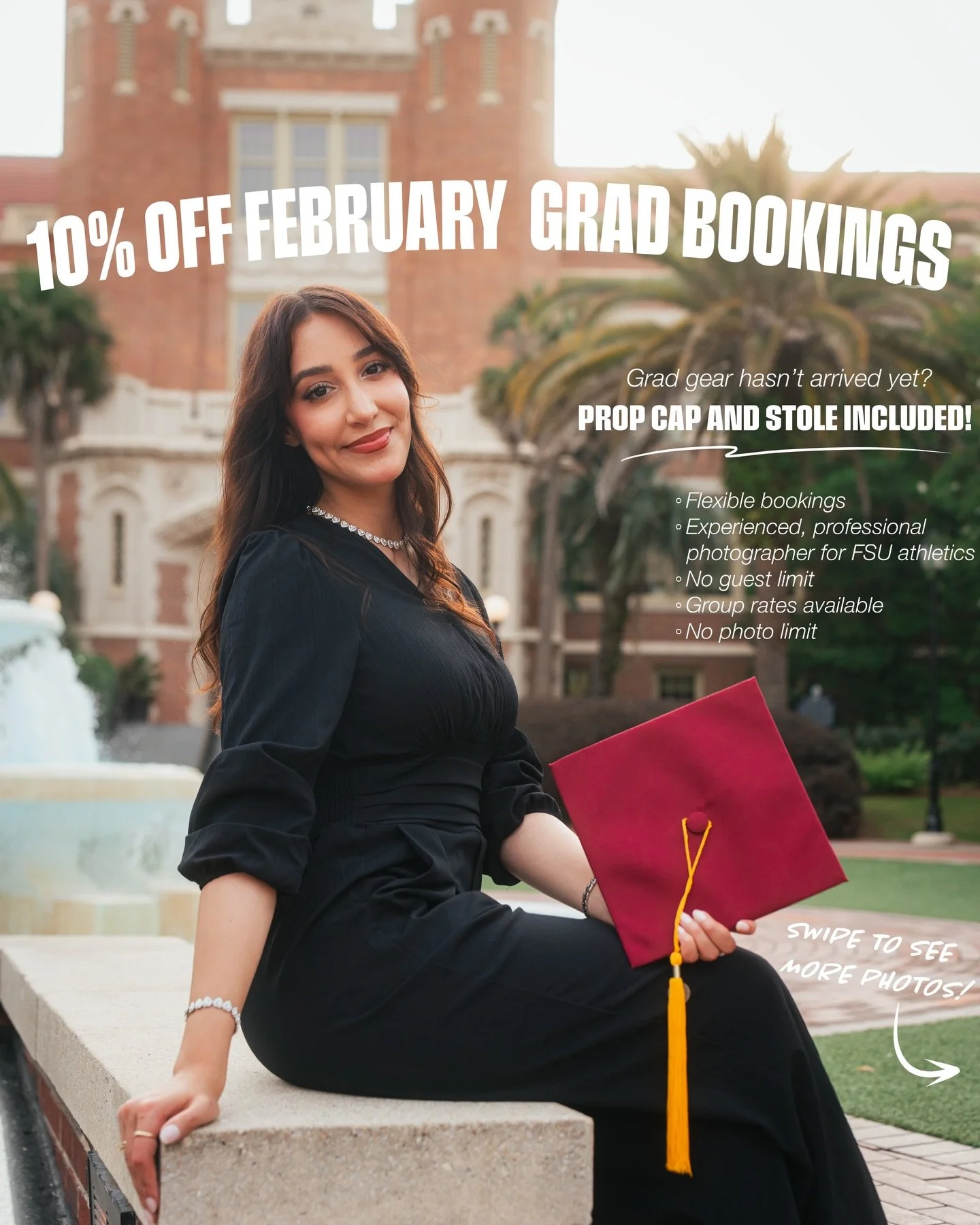 GET THEM DONE EARLY BEFORE IT GETS CRAZY‼️ GRADUATION PHOTOS ARE 10% OFF FOR FEBRUARY BOOKINGS‼️ LINK IN BIO, LIMITED SLOTS AVAILABLE 

I know most people haven&rsquo;t received their graduation gear so I have procured a cap and stole to has as a pro
