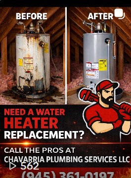 Residential water heater replacement and side-by-side comparison of a code-compliant tank installation by a DFW plumber in Mesquite