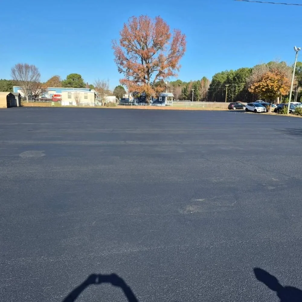 The same parking lot after seal coating