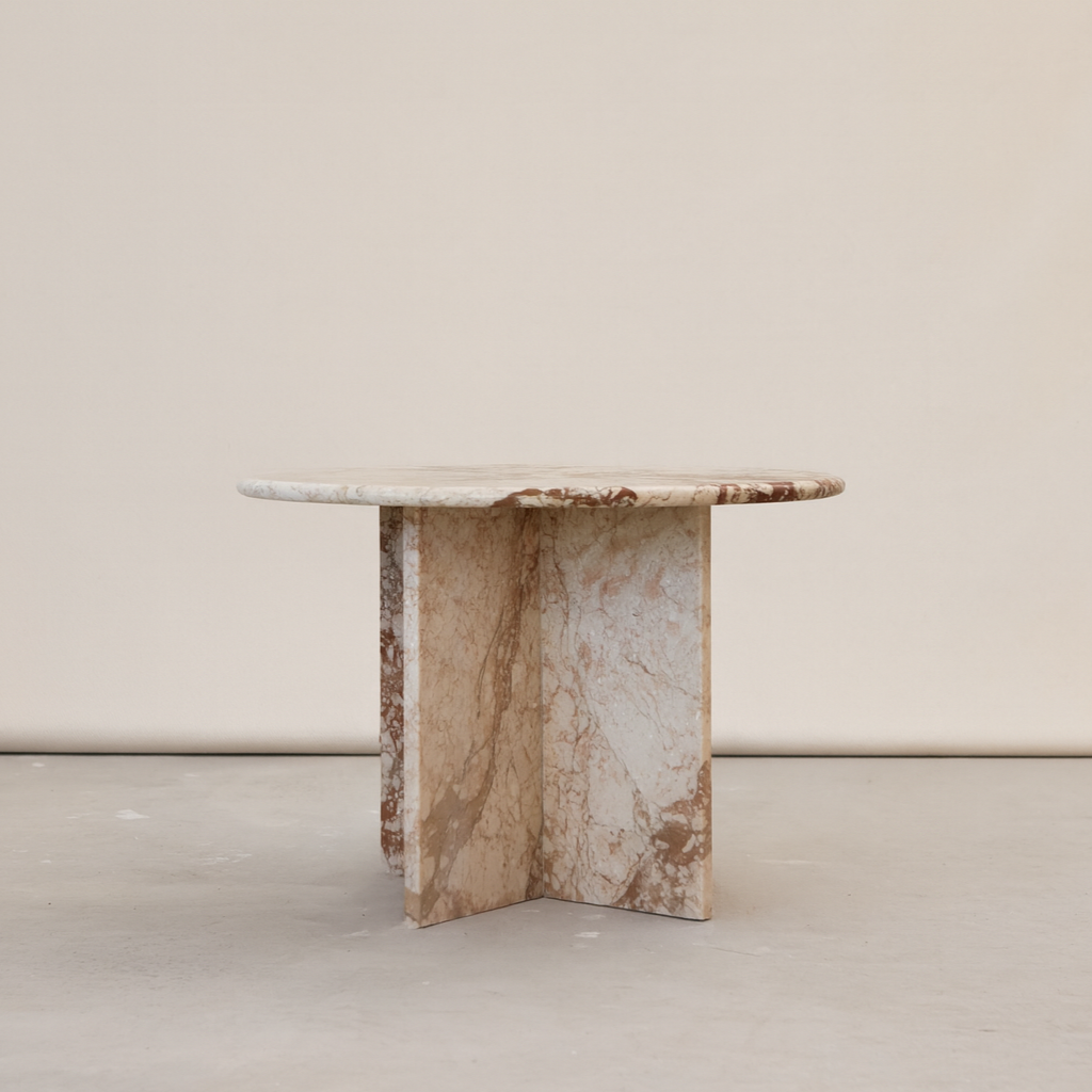 Breccia Rubino Marble Side Table