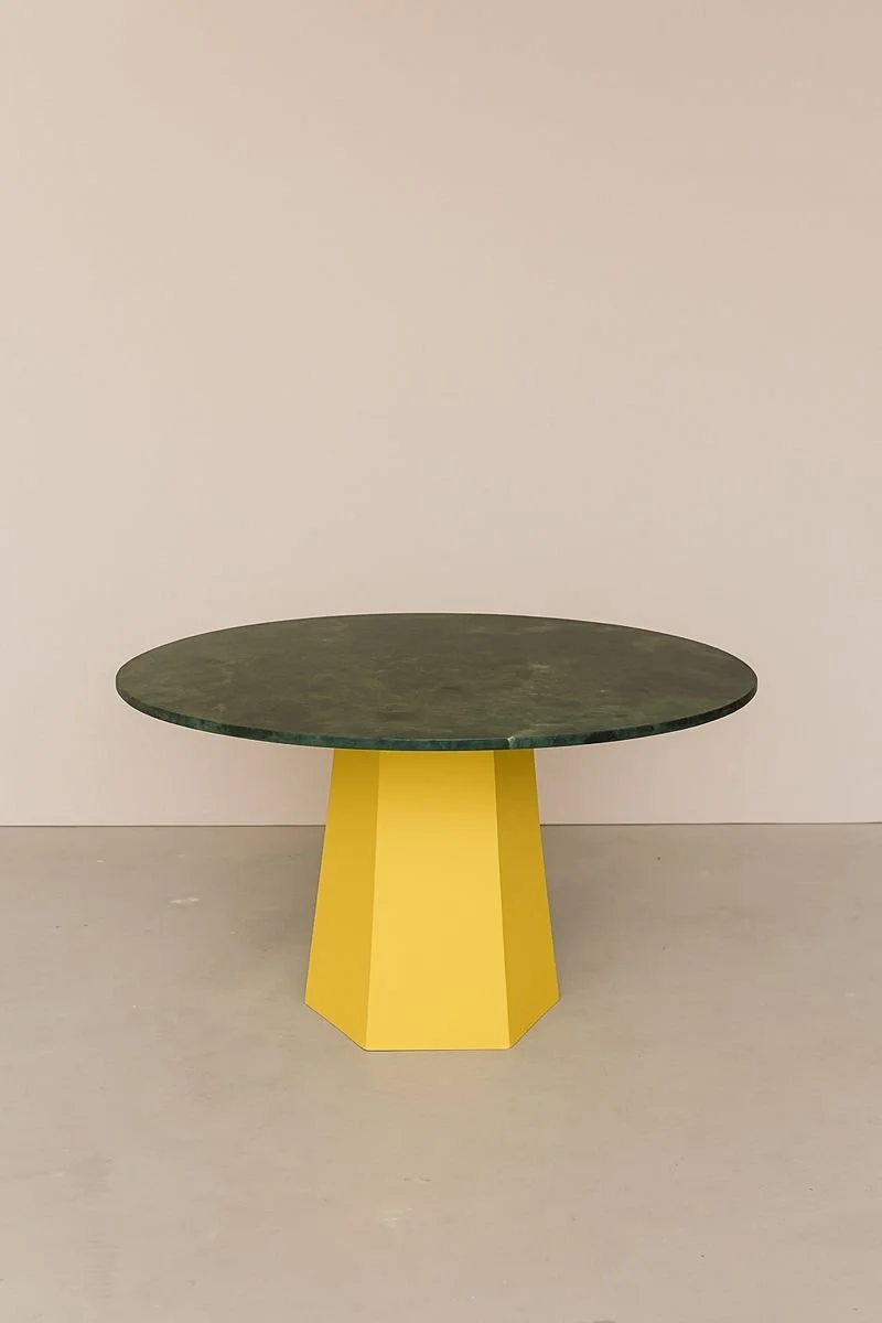 Green Top with Yellow Base Dining Table