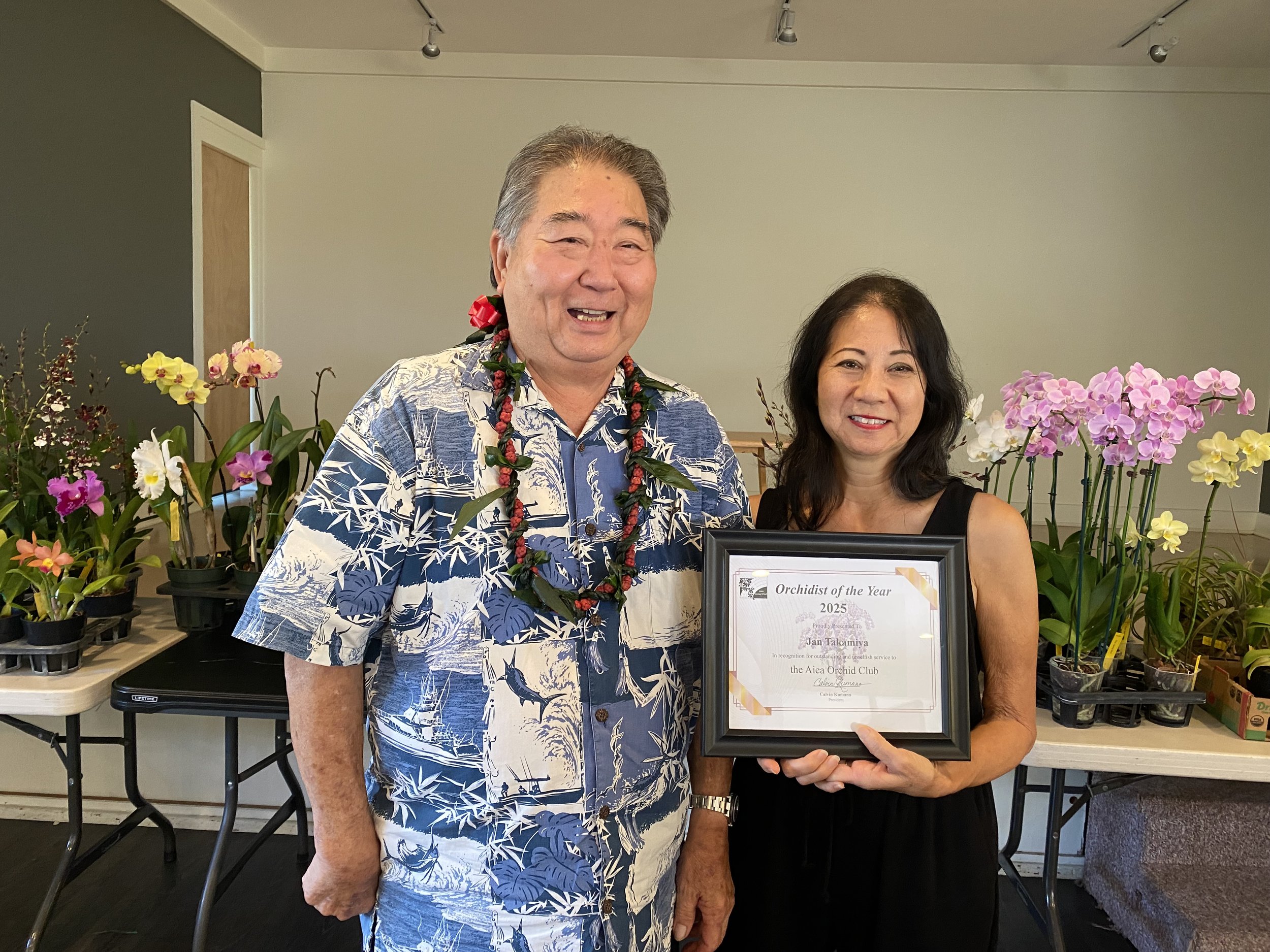2025 Aiea Orchid Club Orchidist of the Year is Jan Takamiya