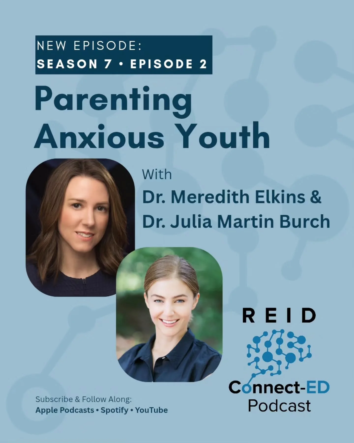 S7 E1: Parenting anxious youth w/Dr. Meredith Elkins and Dr. Julia Martin Burch - Streaming everywhere 

#Anxiety has been a term used more than ever in the past few decades, with mental health awareness making large strides. However, at the same tim