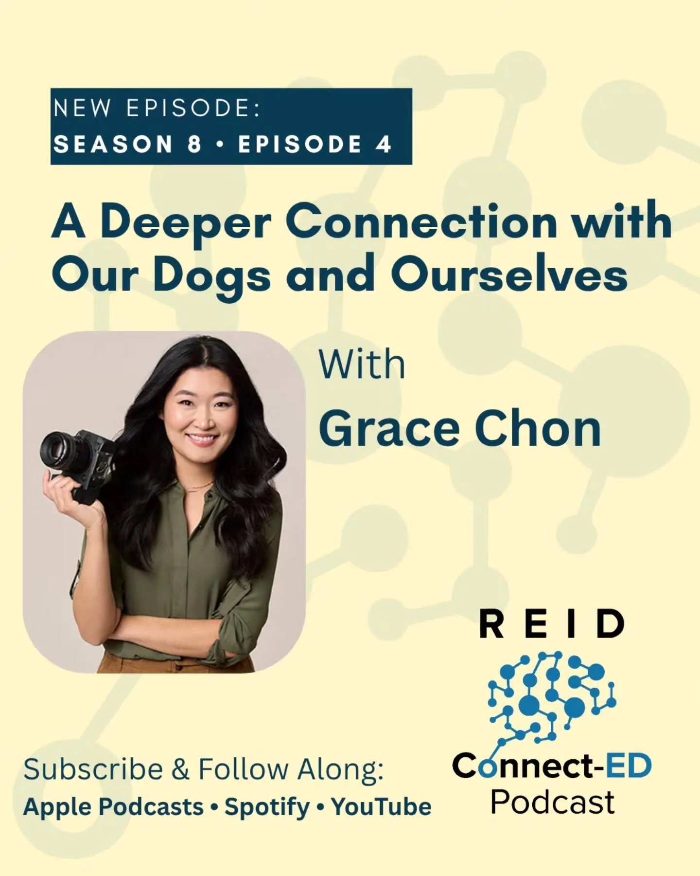 S8 E4: A Deeper Connection with Our Dogs and Ourselves

Grace Chon is an acclaimed photographer and author,  former art director in the advertising industry, podcast host, Akashic reader, and is on a journey to help people recognize and appreciate th