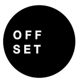 Black circular button with white text saying 'OFF SET' inside.