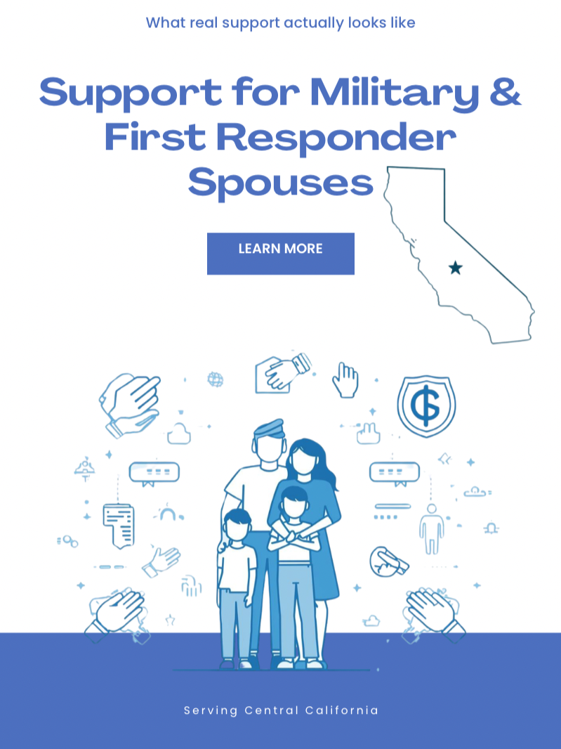 Support for Military and First Responder Spouses in California
What real support actually looks like when you are the one holding it all together