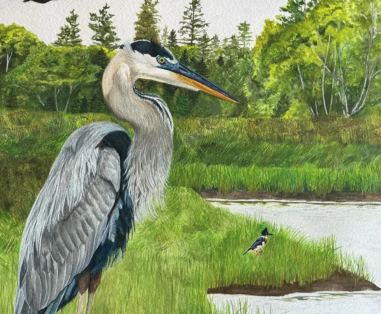 This salt marsh scene has been a work in progress for months now, and she&rsquo;s still got a ways to go!