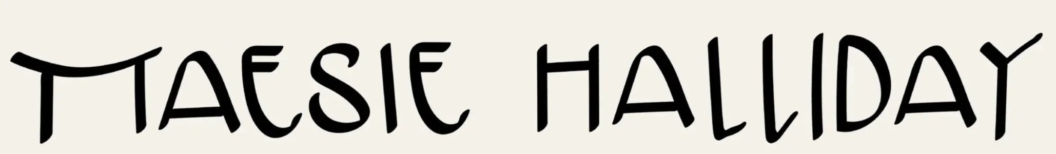 Stylized black text on a light background reads "Tàcic Halloway" in a decorative font.