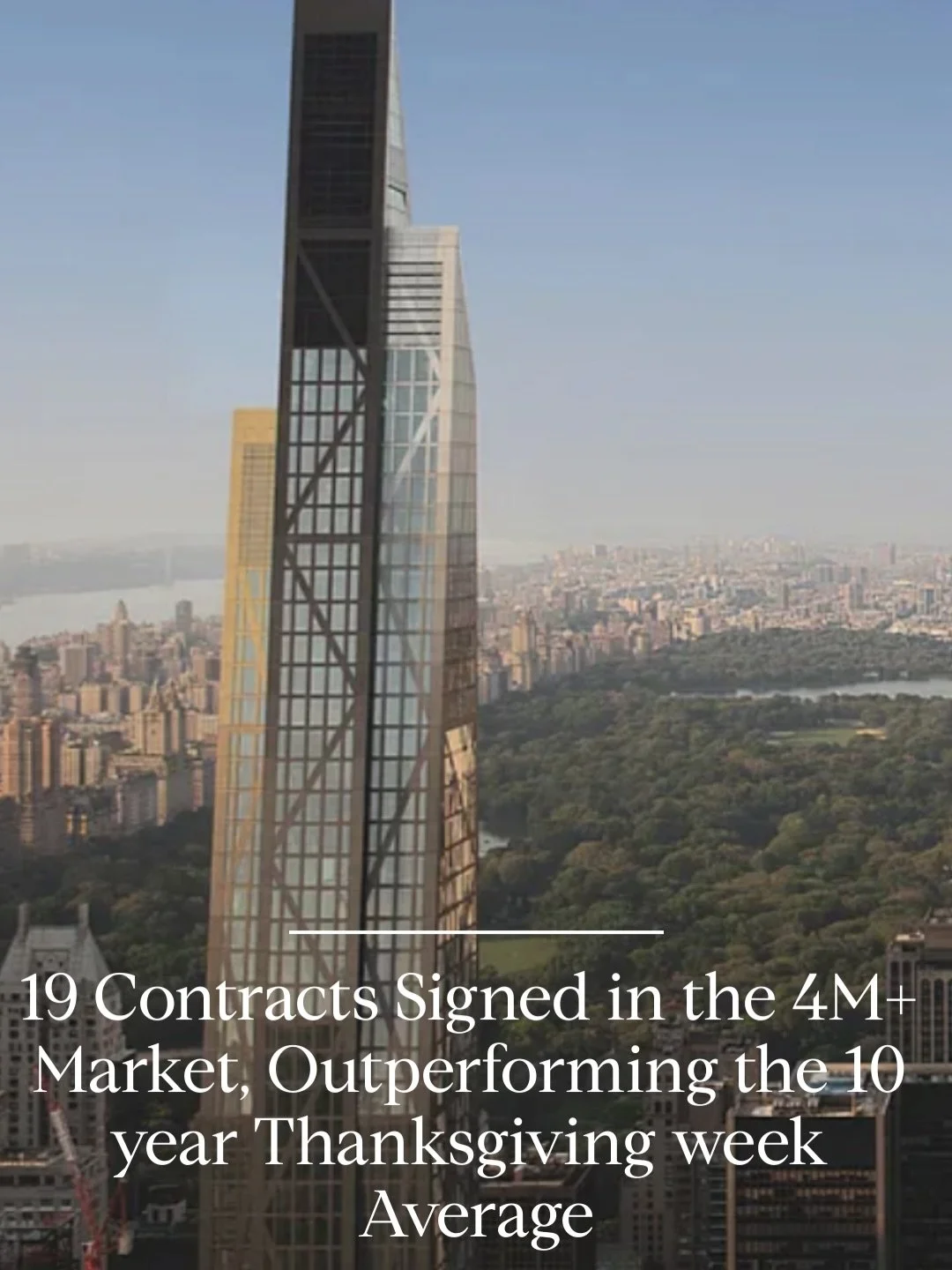 Happy Monday #marketupdate 📈👀 In the $4M and above luxury segment, 19 contracts were signed last week in Manhattan, down from 29 the week before.

⭐ Shortened by the Thanksgiving holiday, Manhattan recorded 19 contracts at $4M and above. This is 10