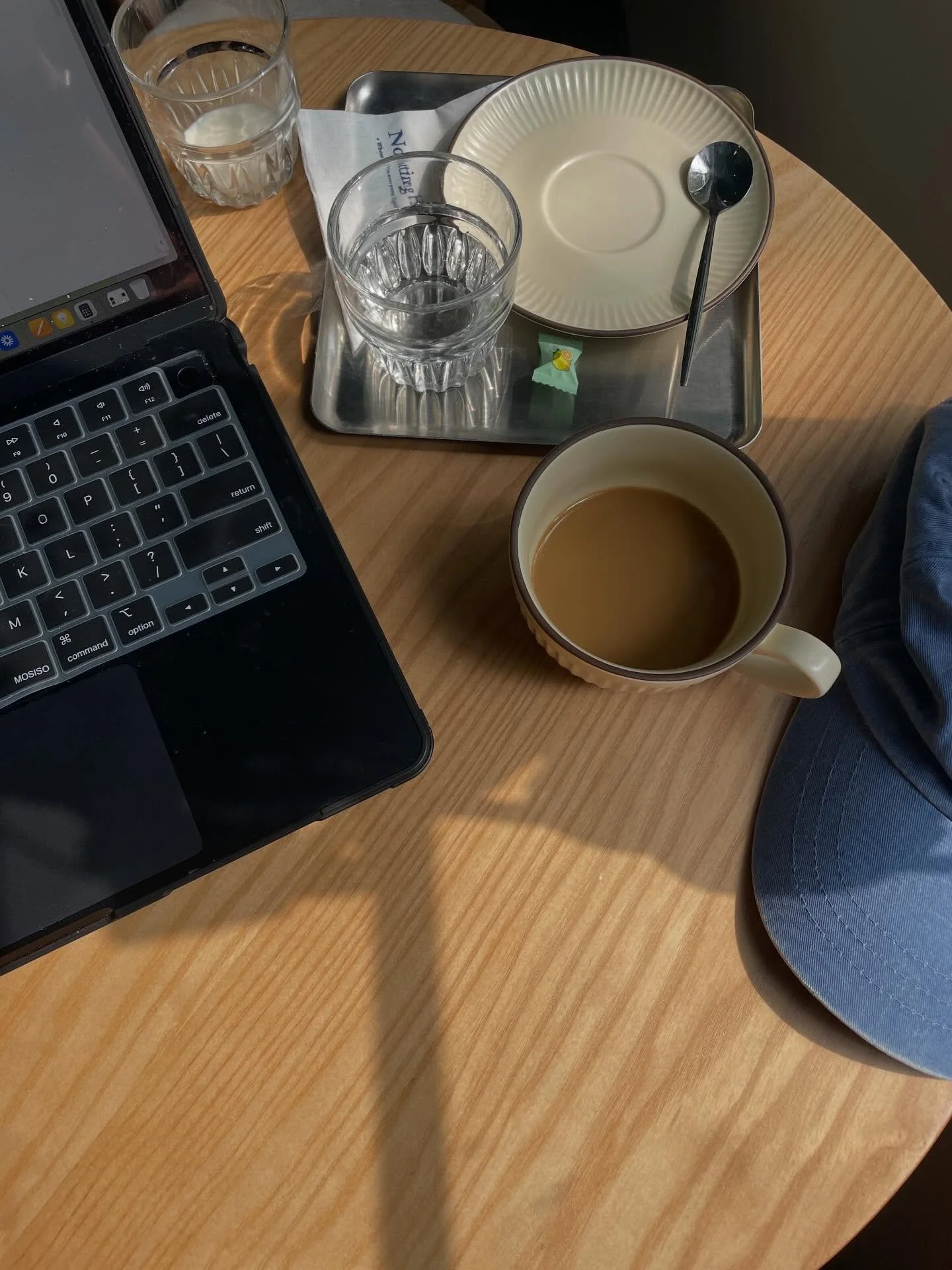 Basking in the sliver of sun that came out today while working.