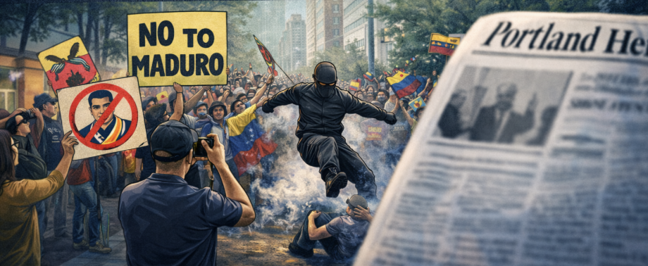 Portland News outlets neglected to report on political violence at maduro protest