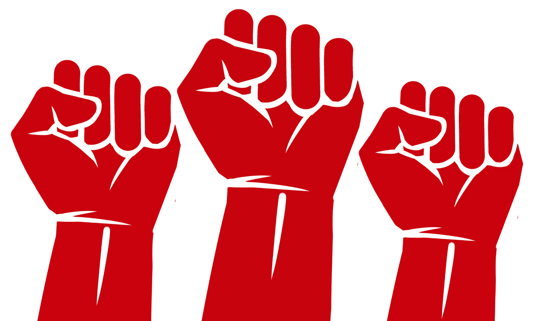 3 red solidary fists