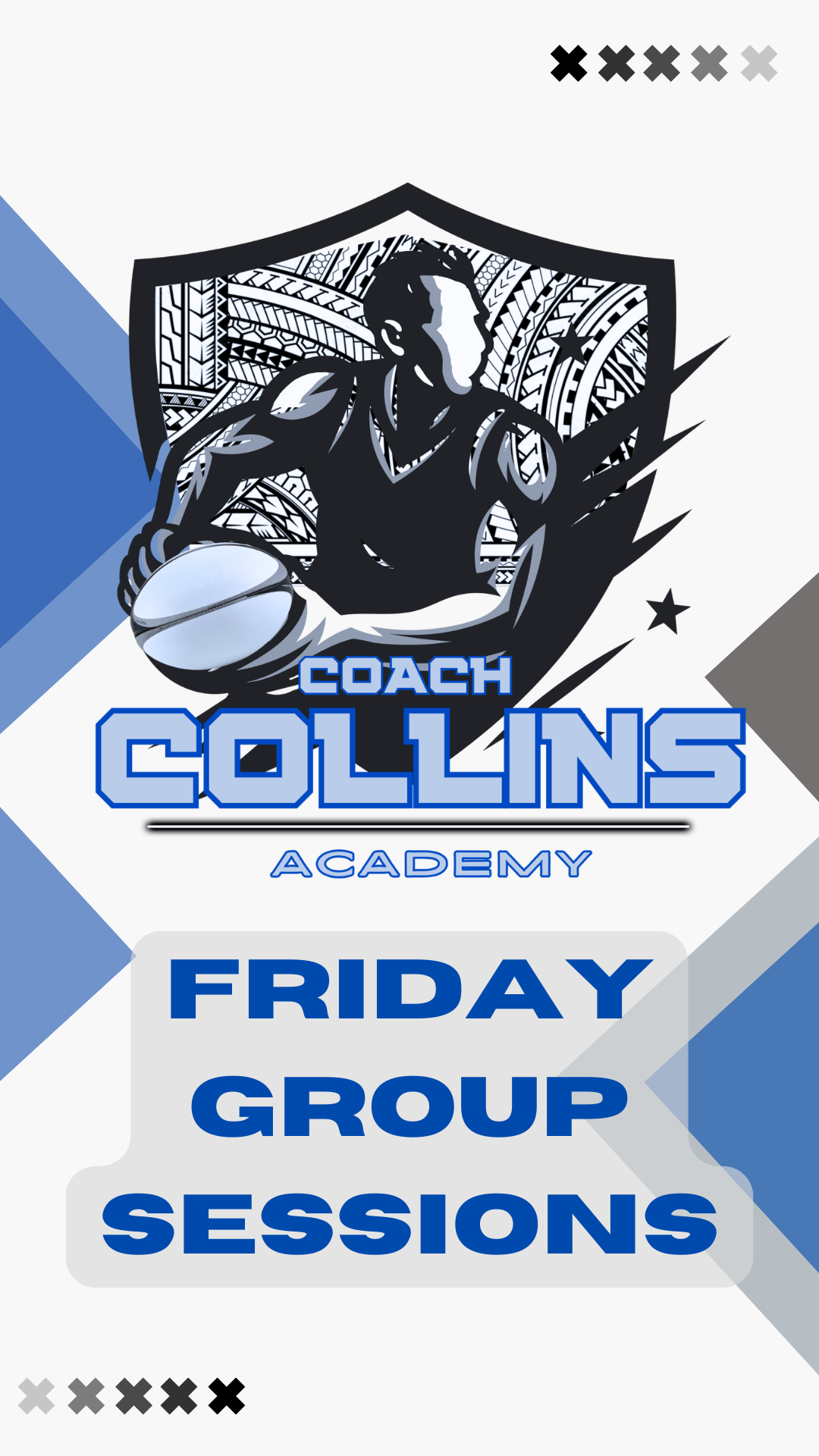 Friday Group Sessions Ages 11-12 6pm. Ages 13+ 7pm - Steve Folkes Reserve
