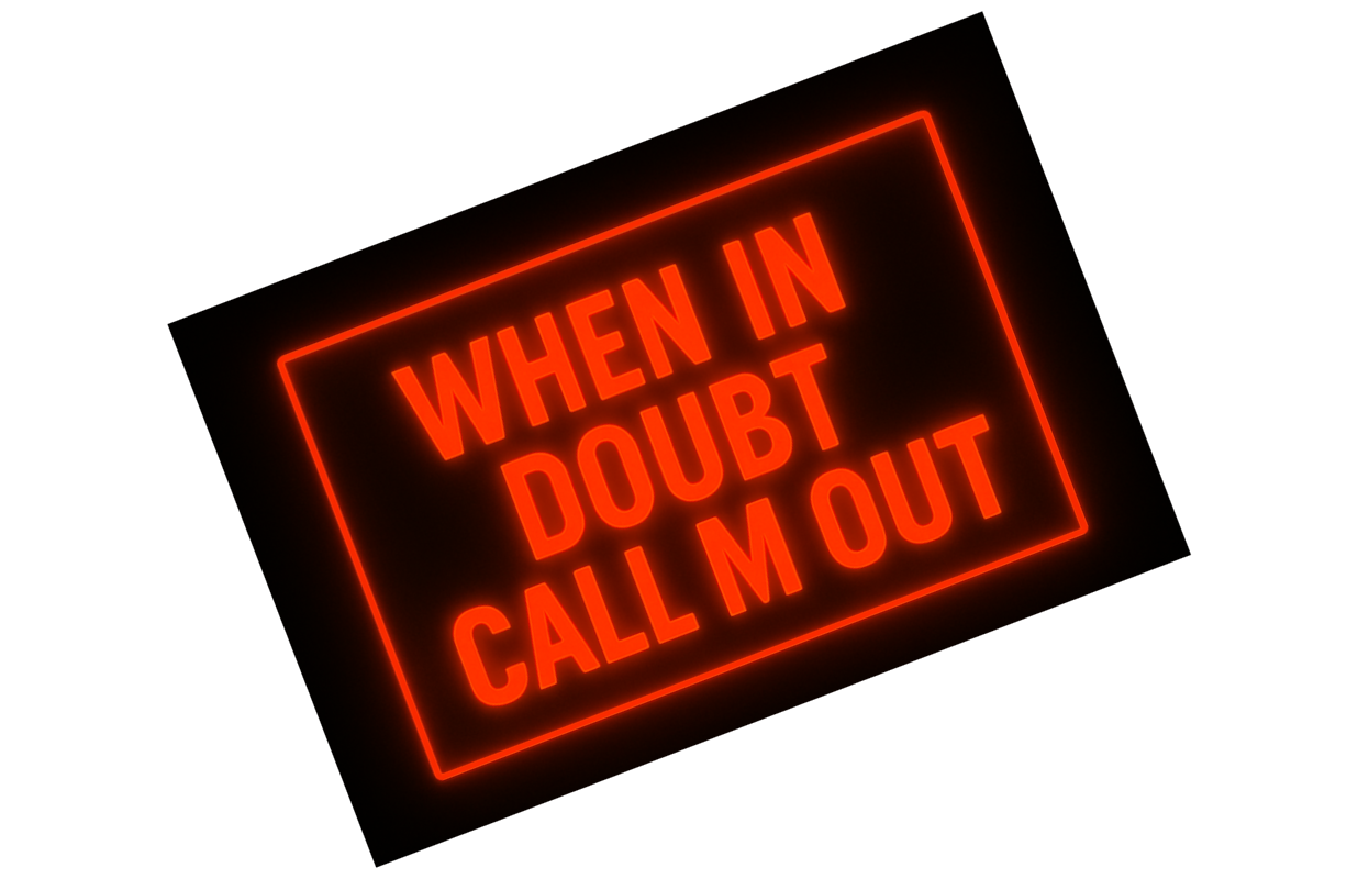 "When in doubt call M out'"