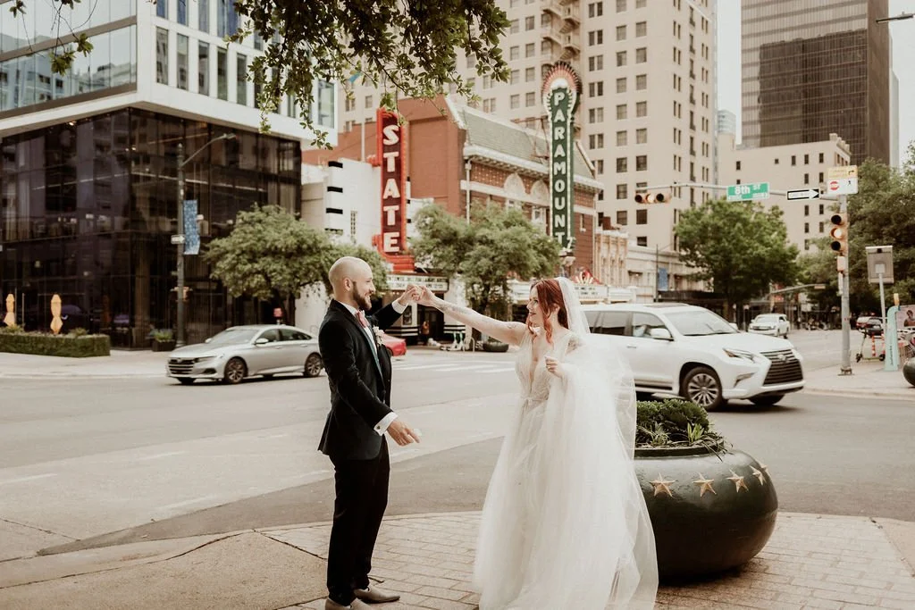 Downtown Austin wedding portrait