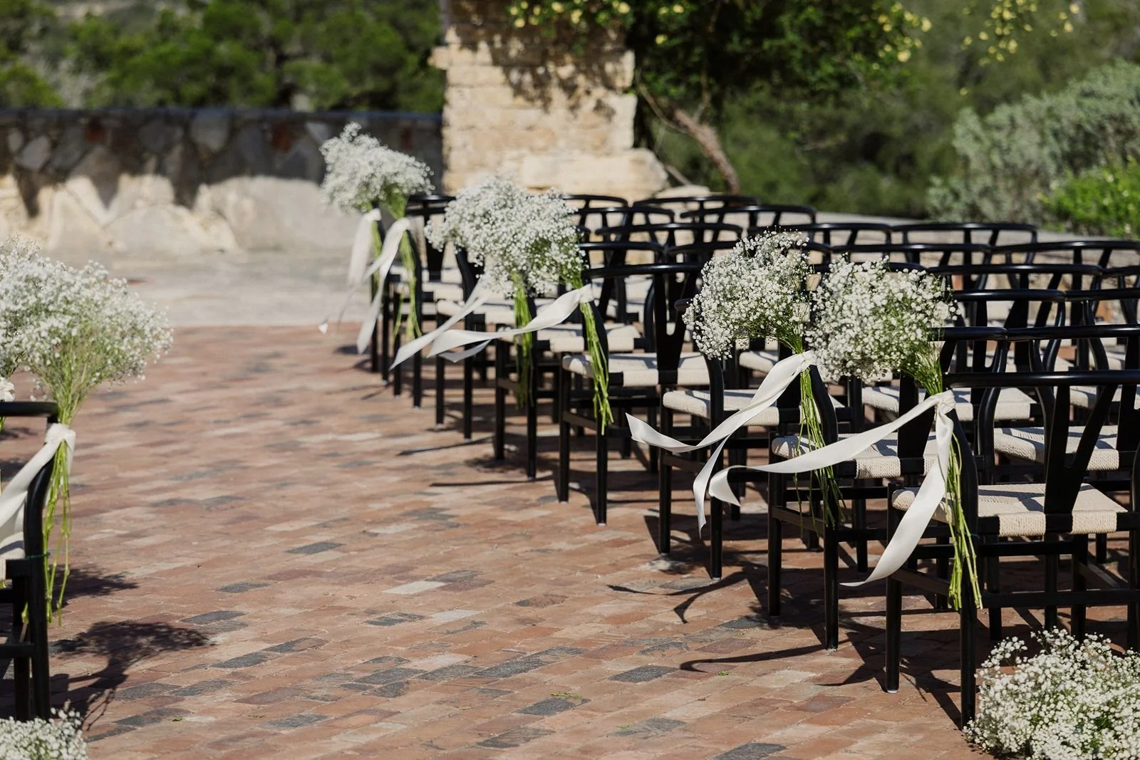 Camp Lucy wedding ceremony setup