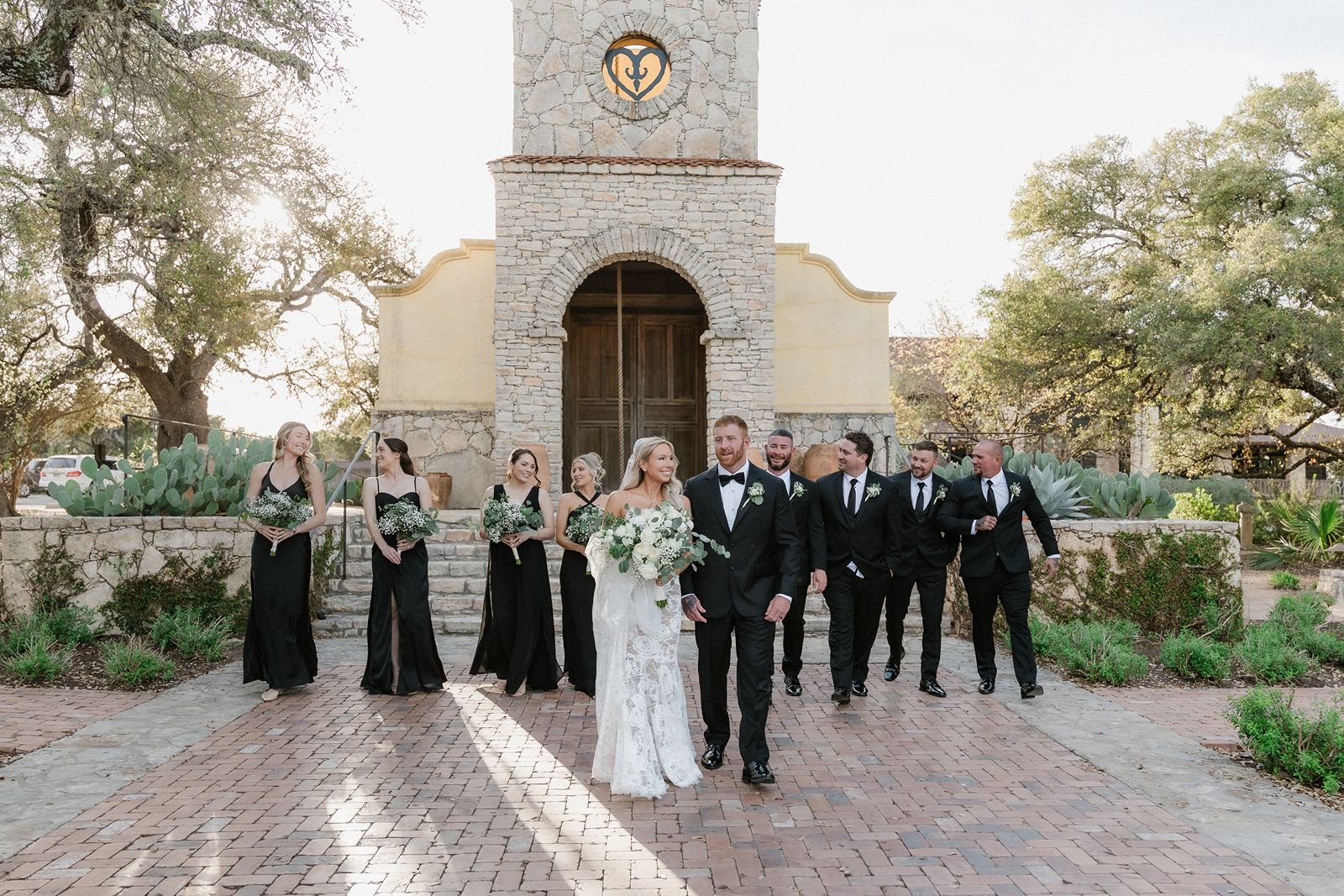 Wedding party in front of Ian's Chapel