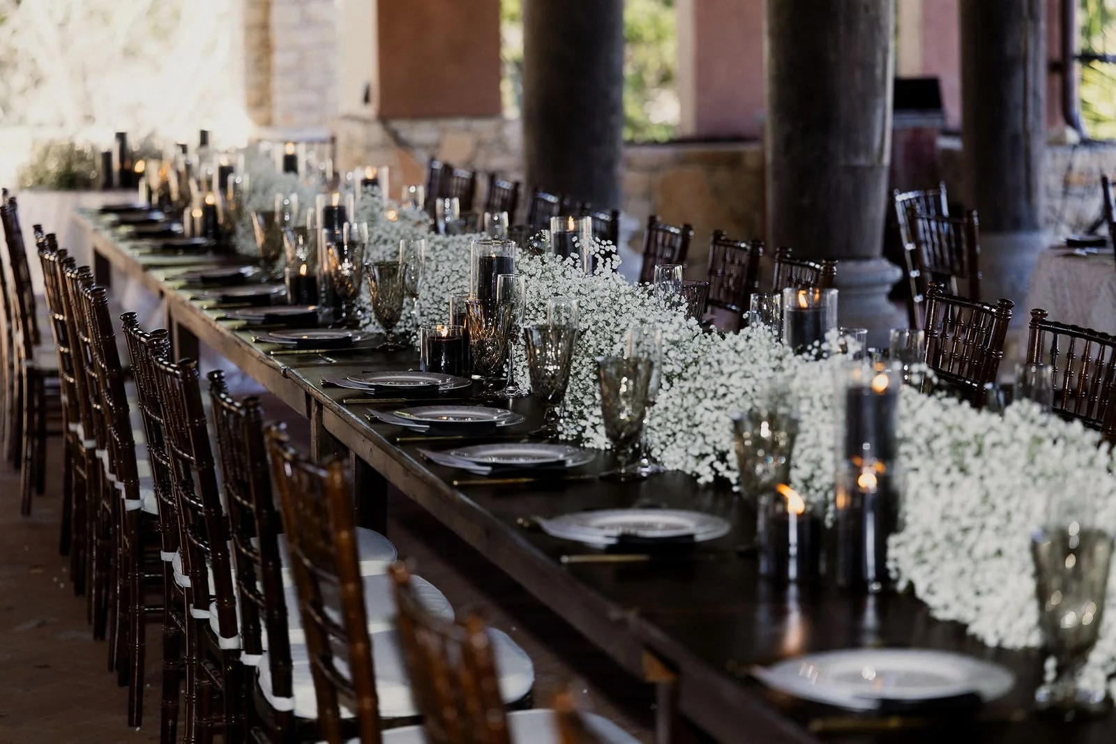 Table design at Camp Lucy wedding