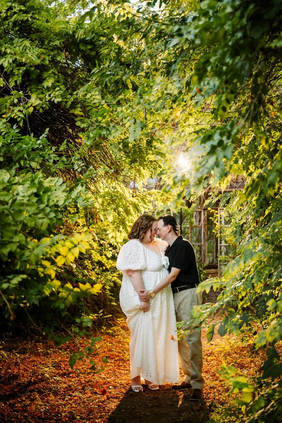 A couple in-love outside a greenhouse in Sekrit Theater