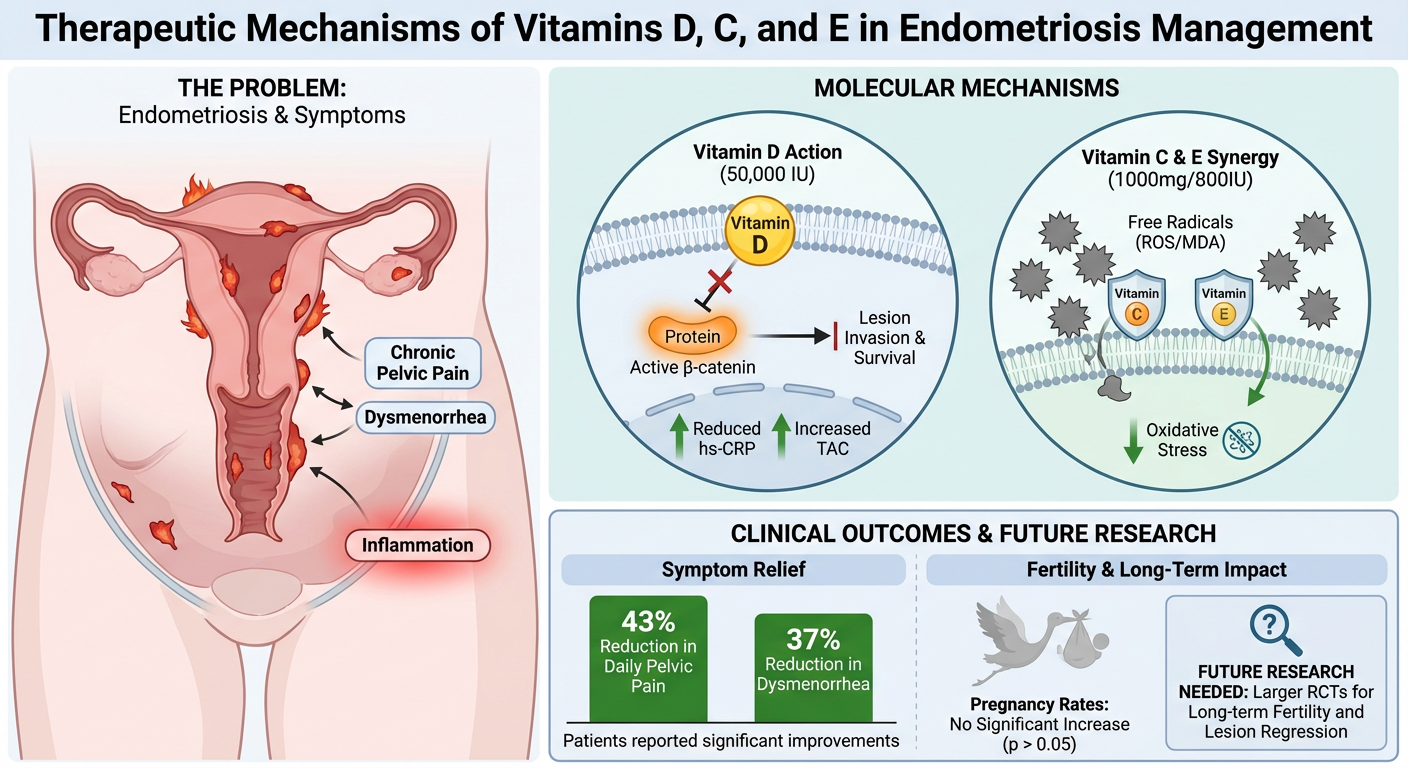 The role of vitamins C, D and E in managing endometriosis pain

