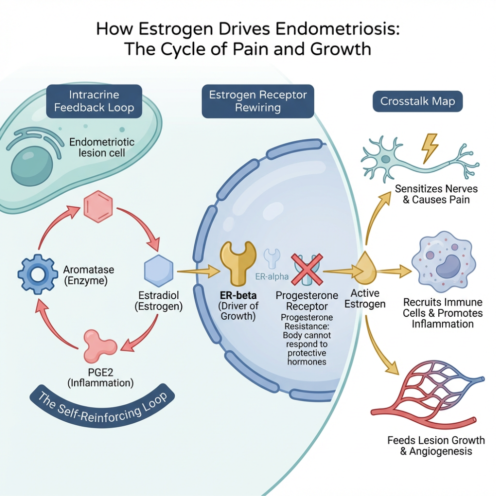 Headline: Why Estrogen Matters: Understanding the Fuel Behind Endometriosis

1. The "Estrogen-Dependent" Disease Endometriosis is fundamentally defined as an estrogen-dependent condition. While the exact cause of endometriosis is multifactorial, estr