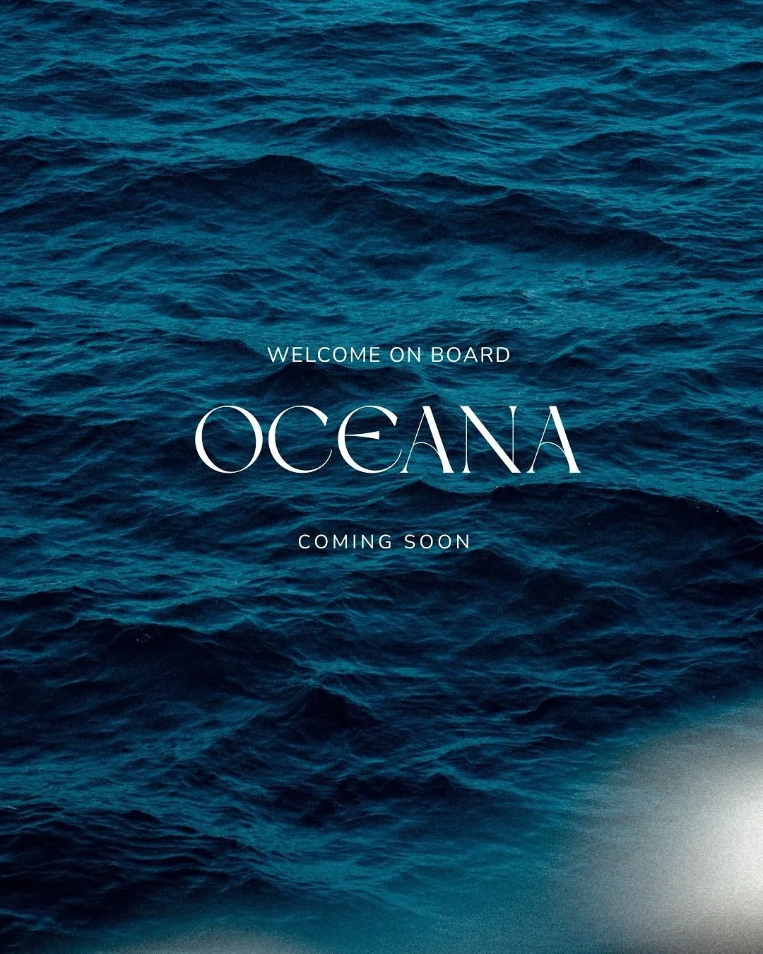 blue ocean graphic design of oceana coming soon page