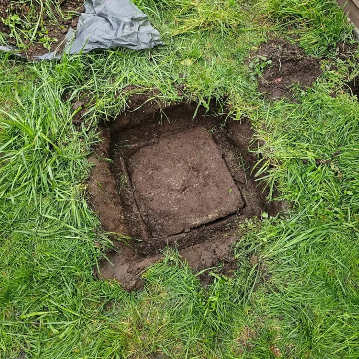 Septic hole with lid in place