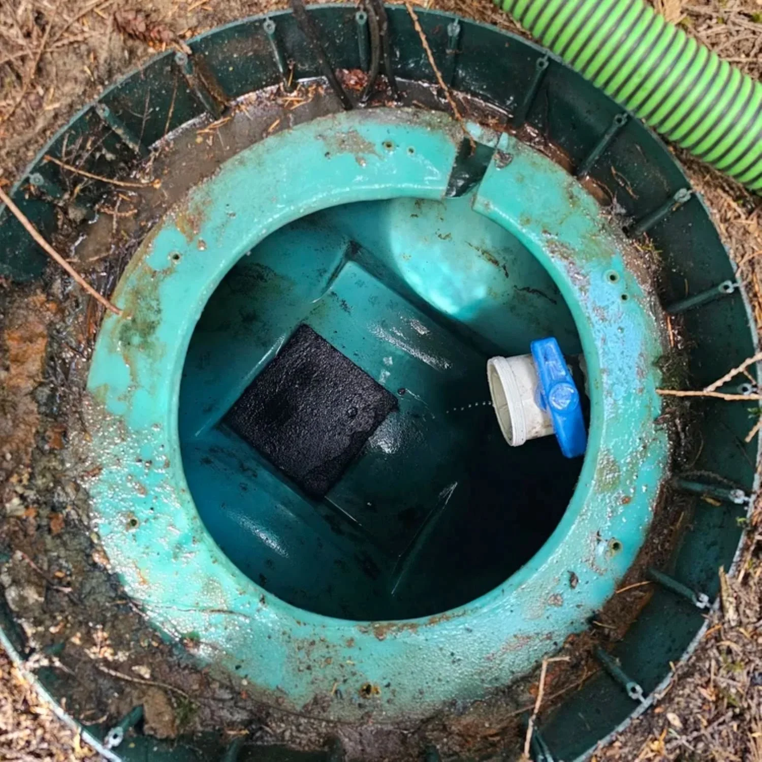 Empty septic tank