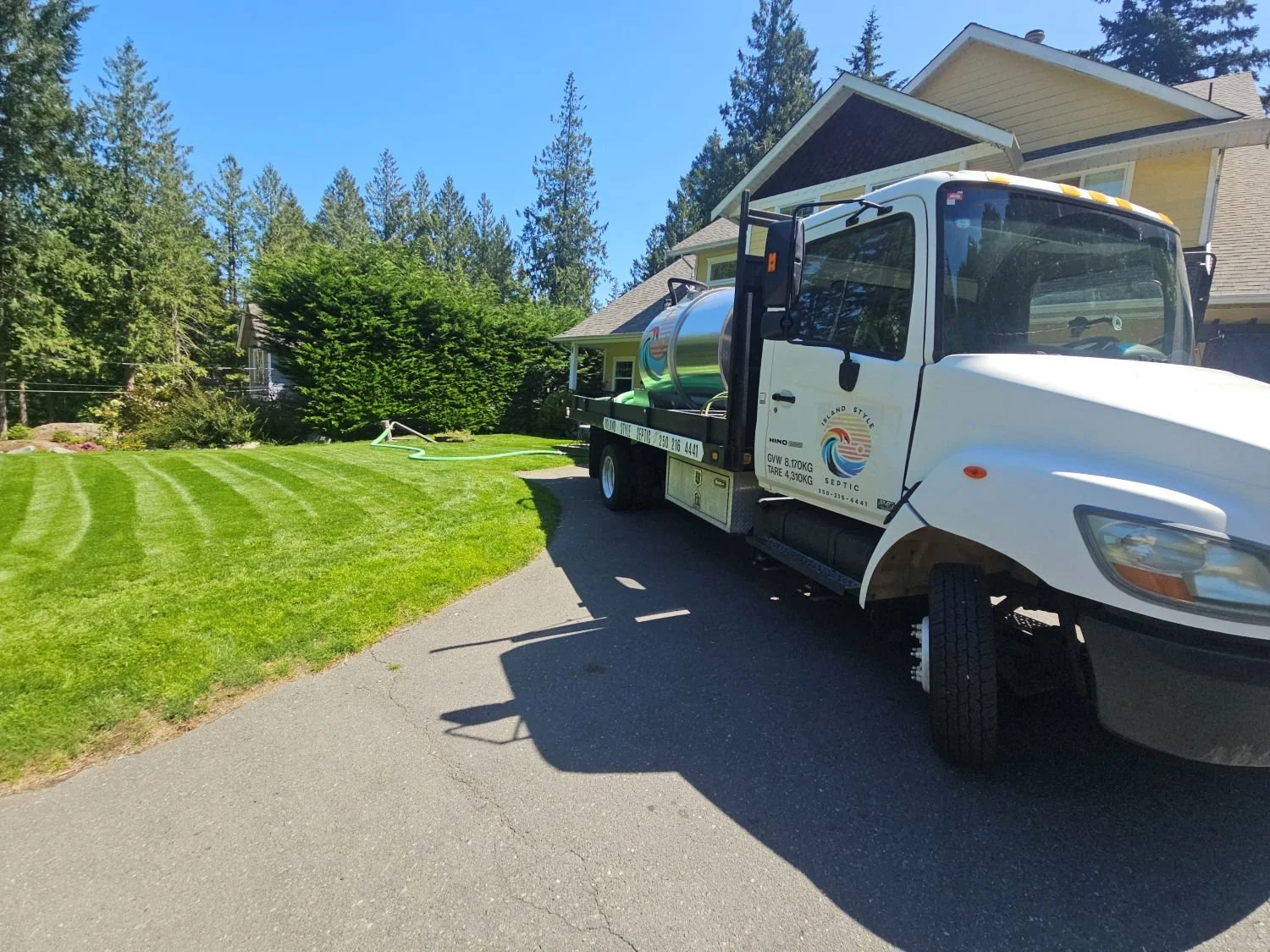 Septic Pumping Truck on the jobsite